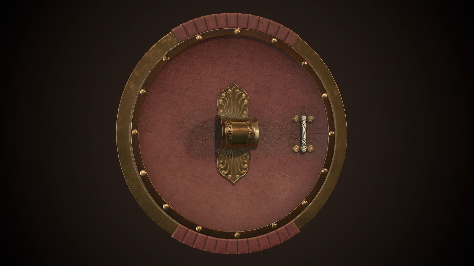 Hoplite Shield Pillar Low-poly 3D model_12