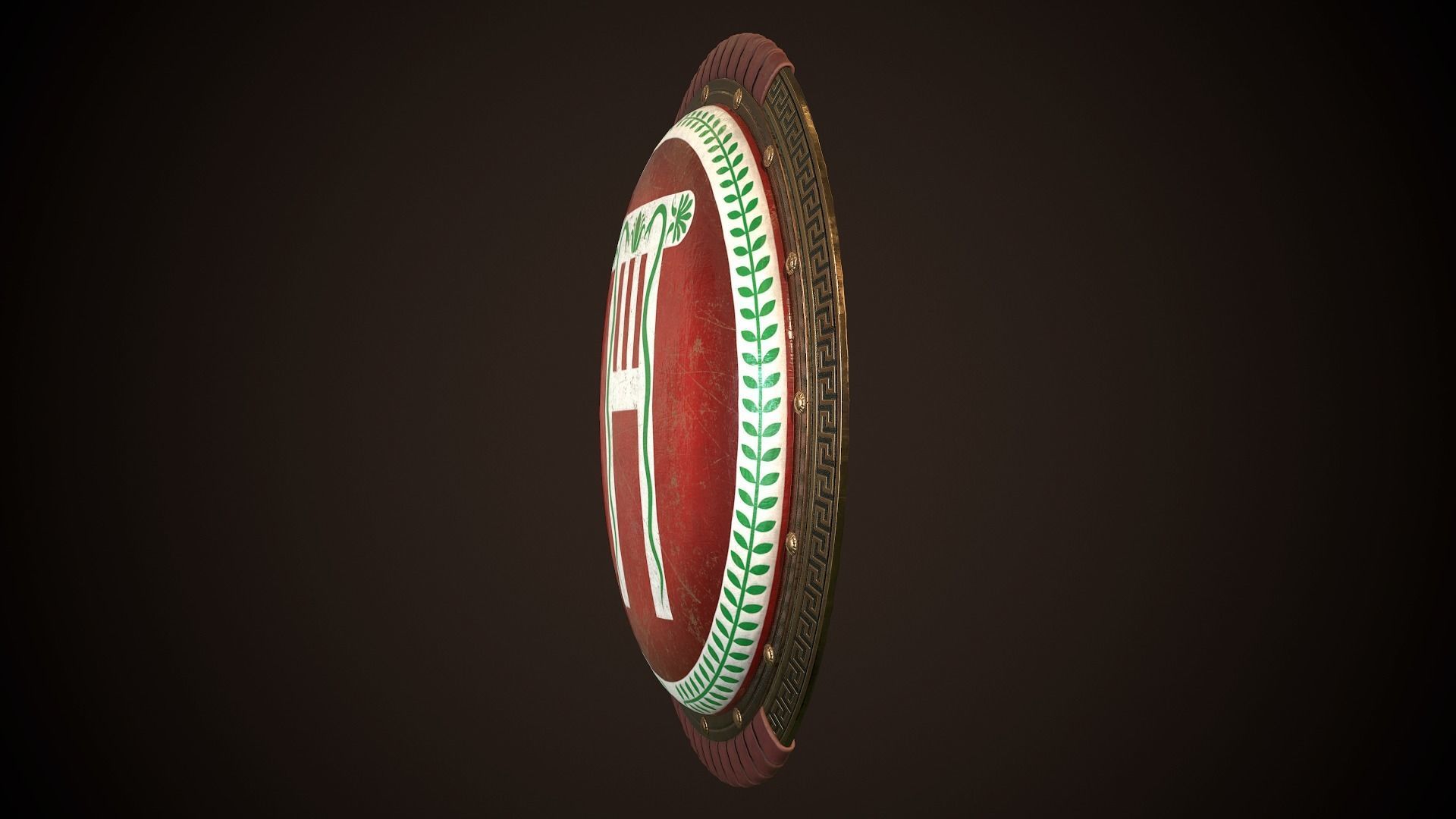 Hoplite Shield Pillar Low-poly 3D model_6