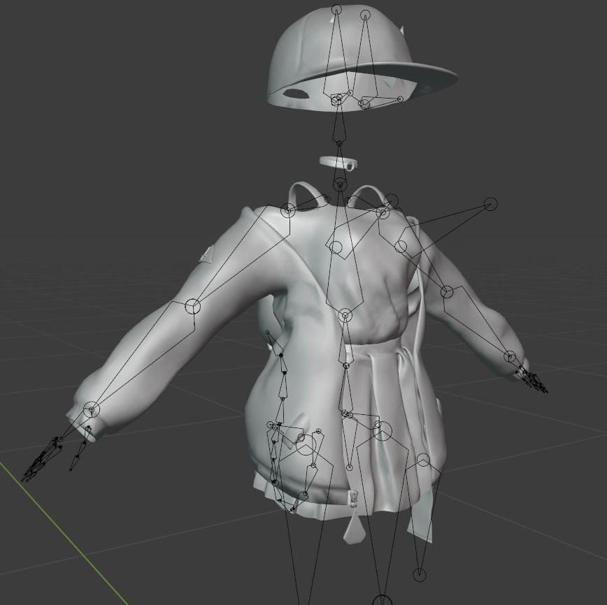 Devil set jacket Low-poly 3D model_3