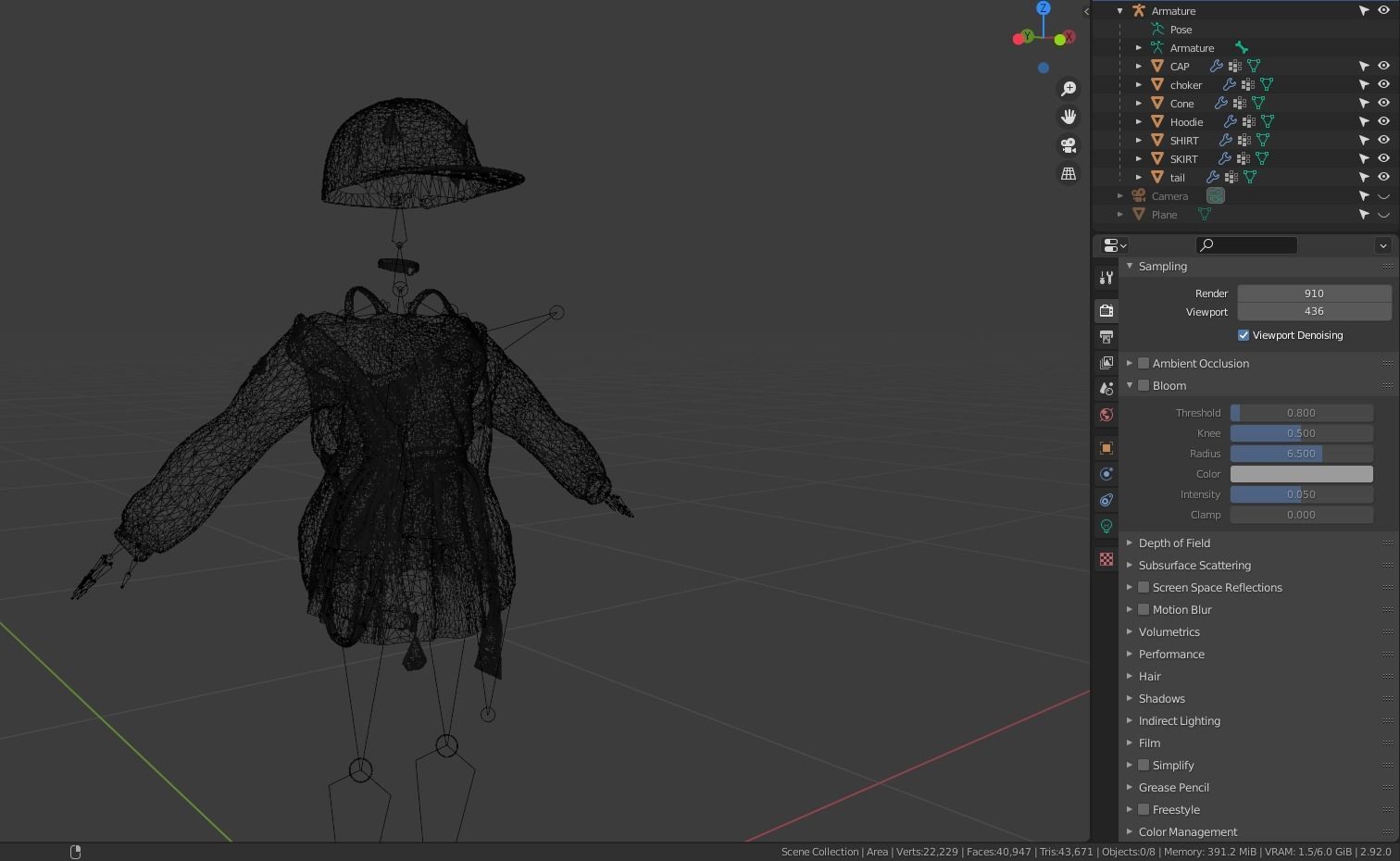 Devil set jacket Low-poly 3D model_4