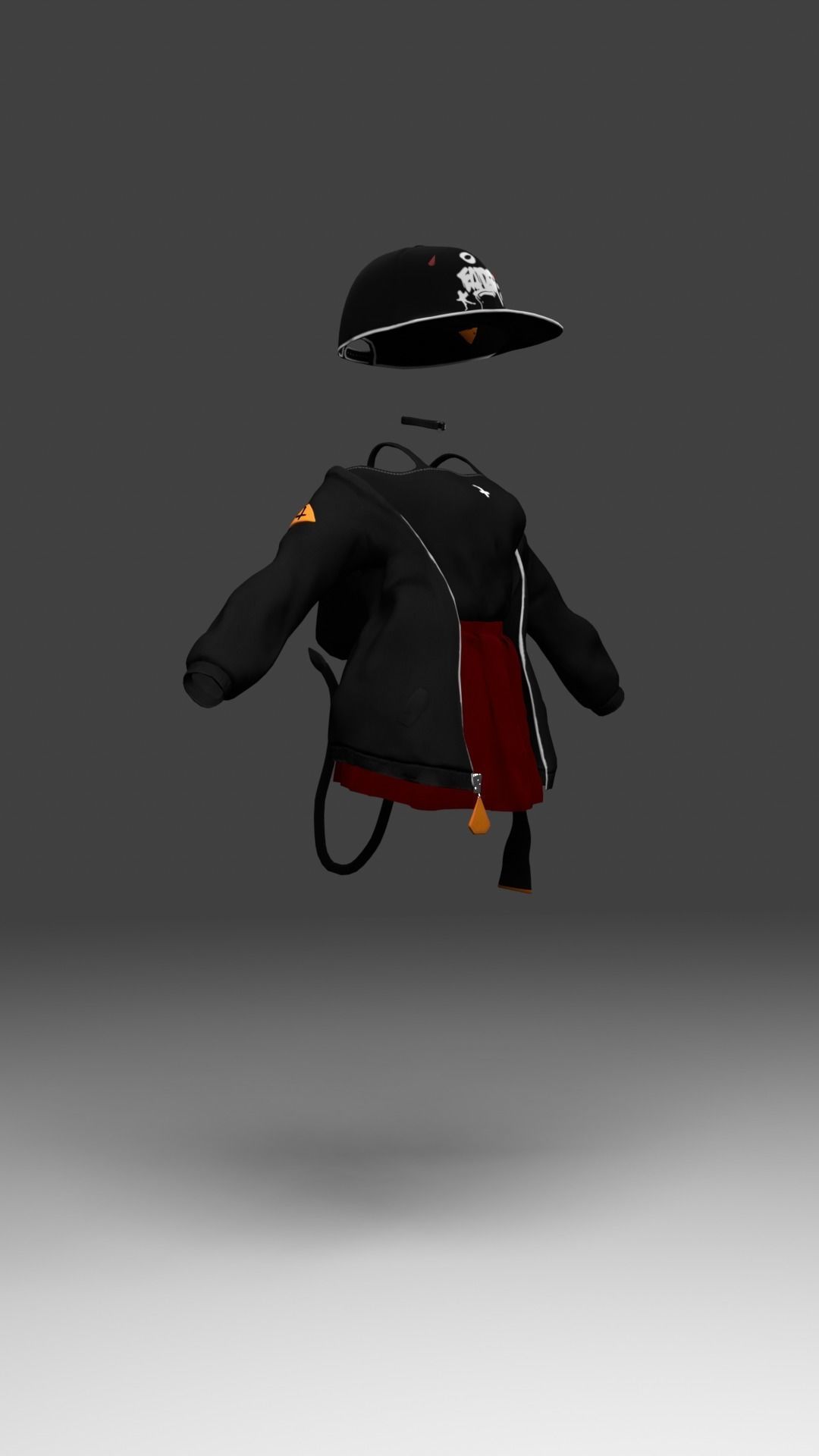 Devil set jacket Low-poly 3D model_1
