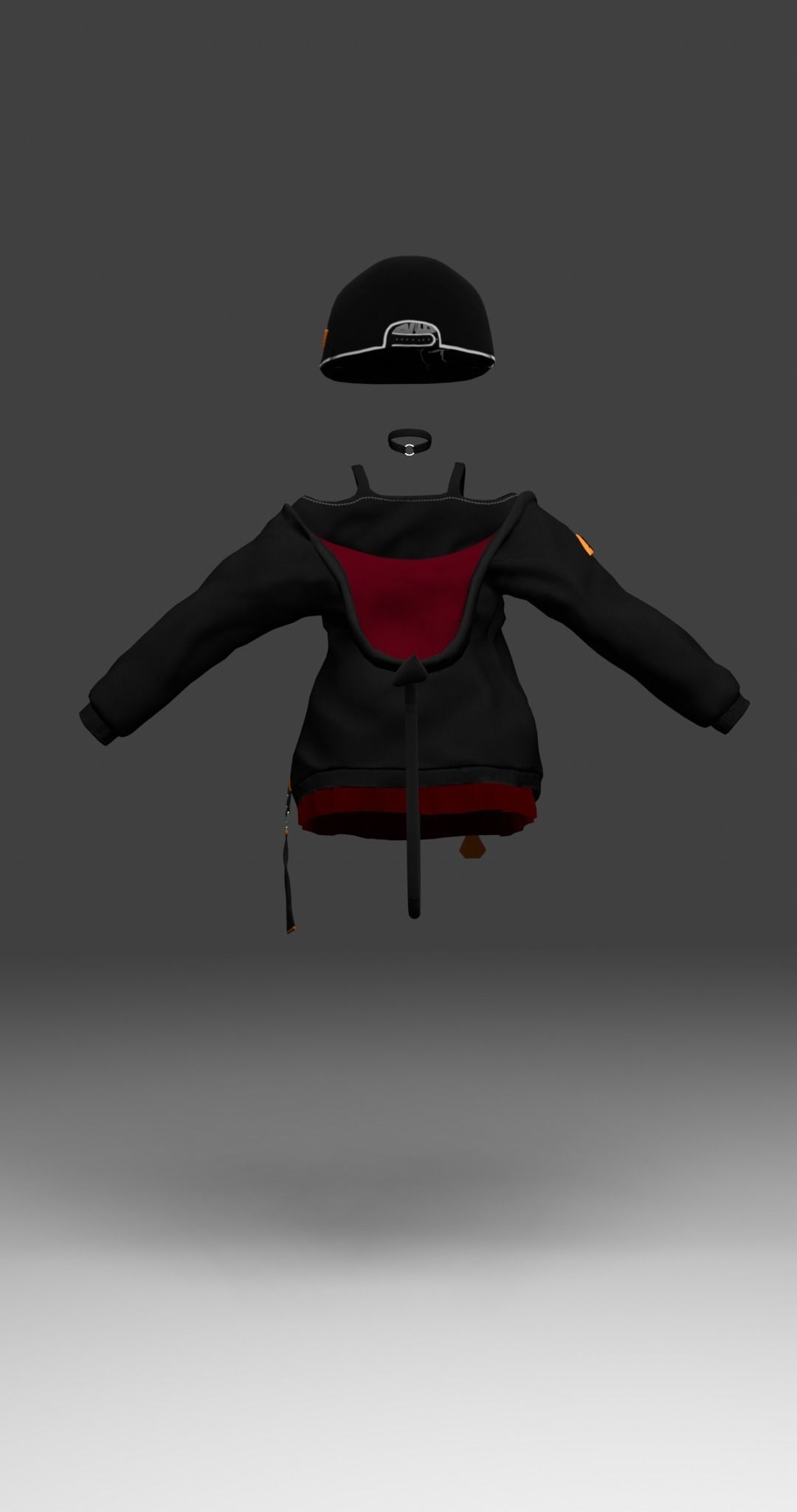 Devil set jacket Low-poly 3D model_2