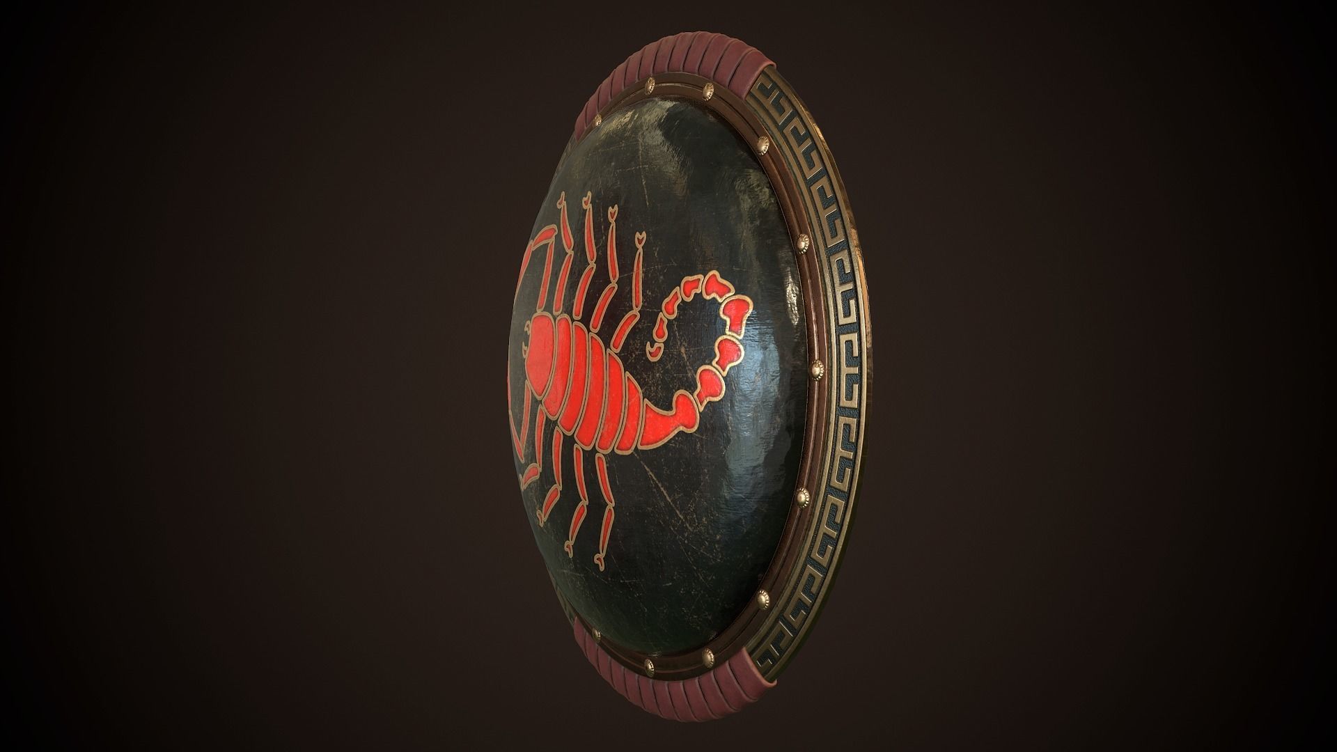 Hoplite Shield Scorpion  Low-poly 3D model_5