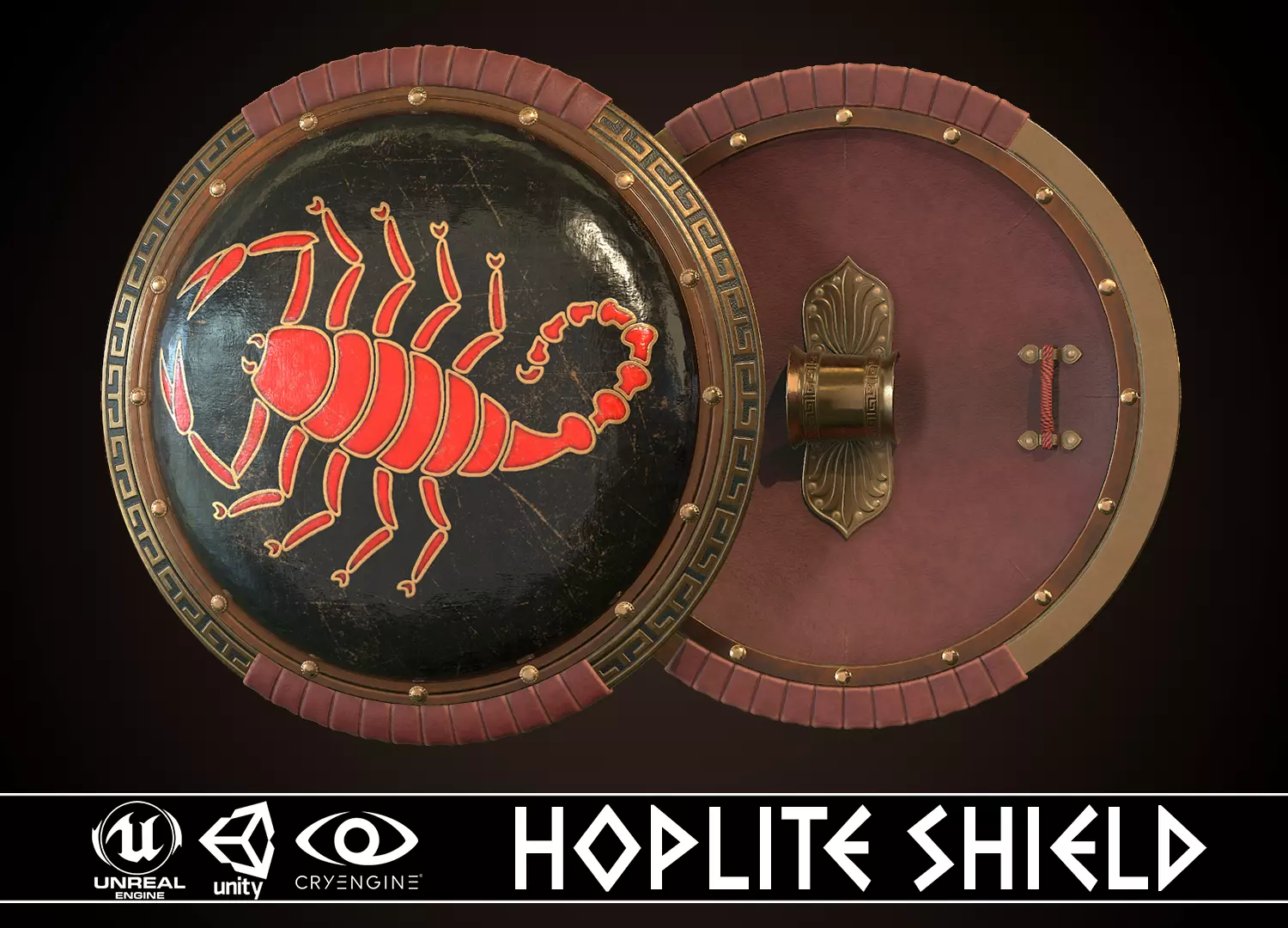 Hoplite Shield Scorpion  Low-poly 3D model_0
