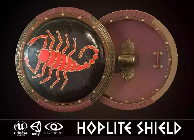 Hoplite Shield Scorpion  Low-poly 3D model