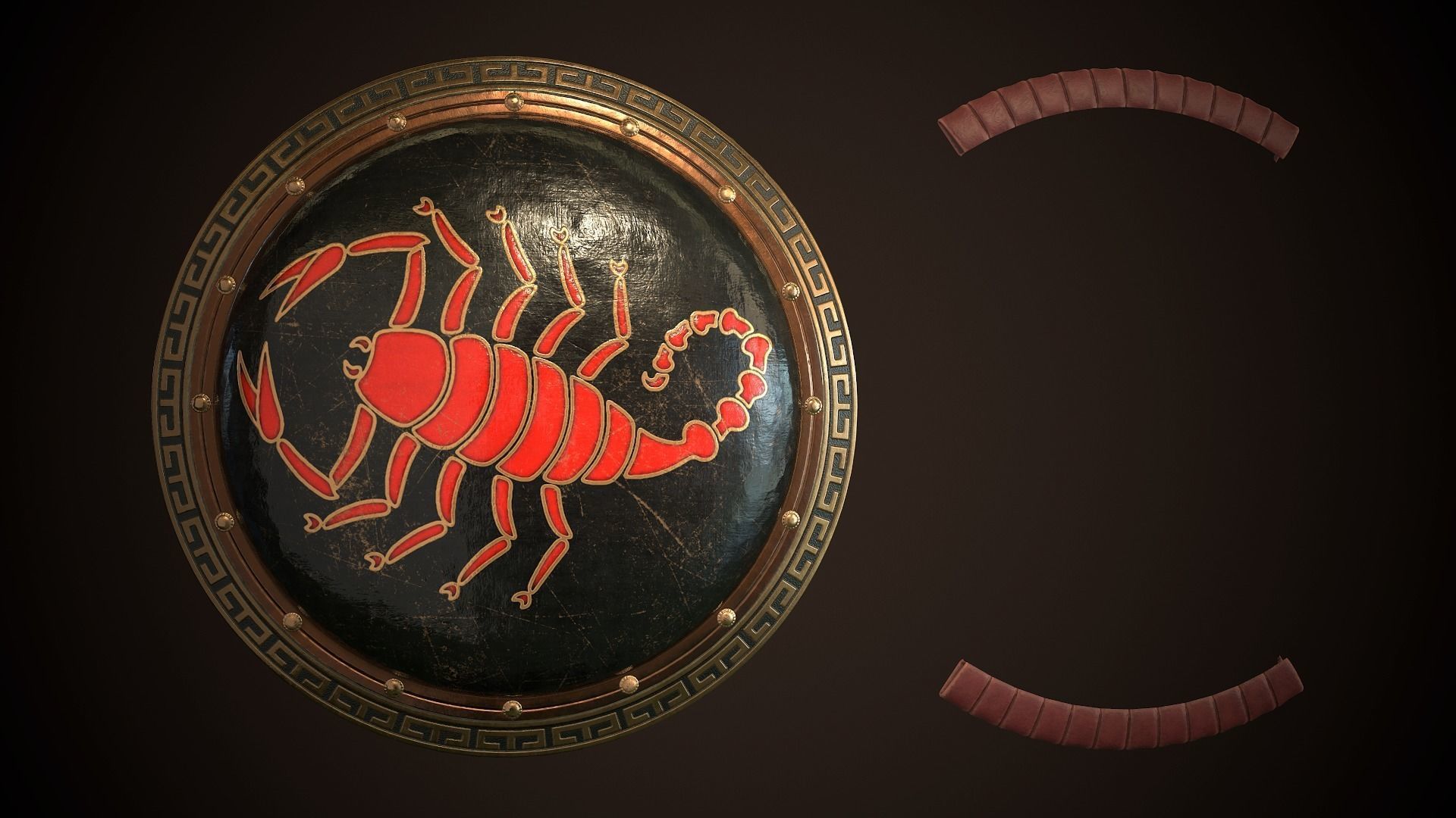 Hoplite Shield Scorpion  Low-poly 3D model_25