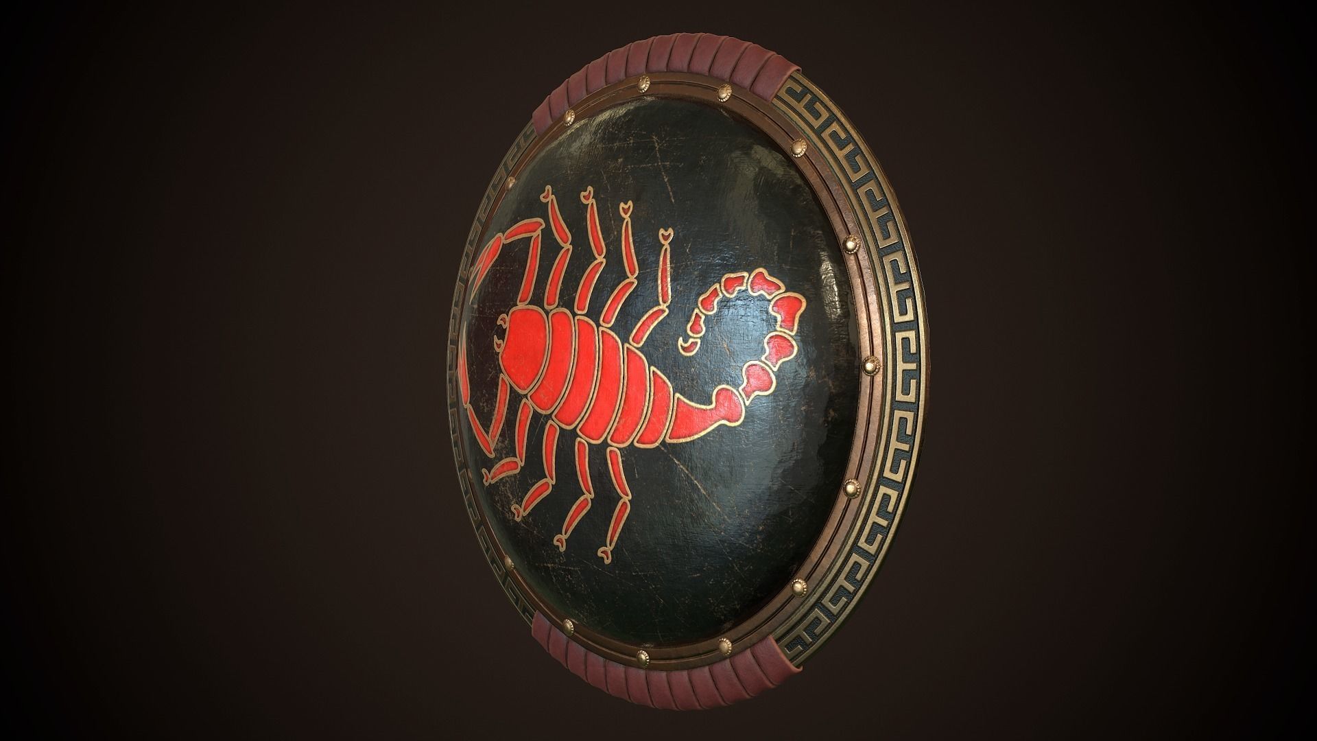 Hoplite Shield Scorpion  Low-poly 3D model_4