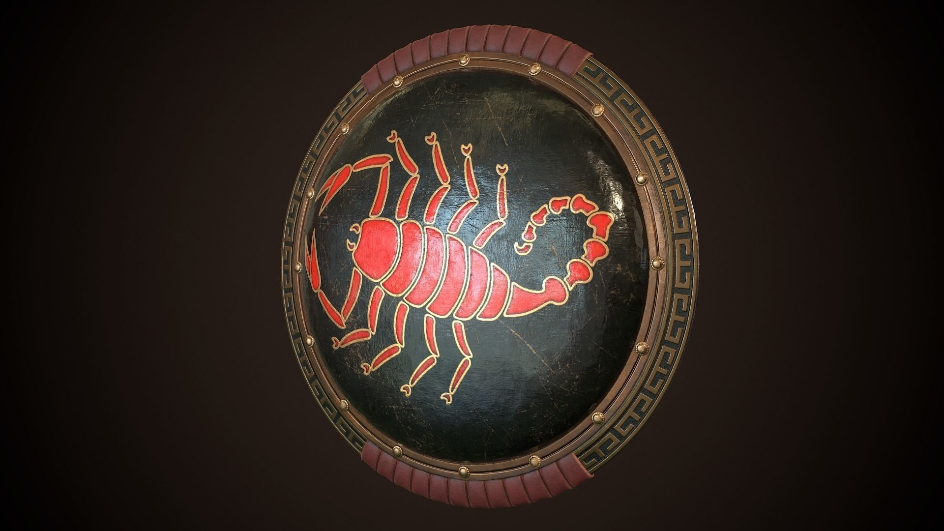 Hoplite Shield Scorpion  Low-poly 3D model_3