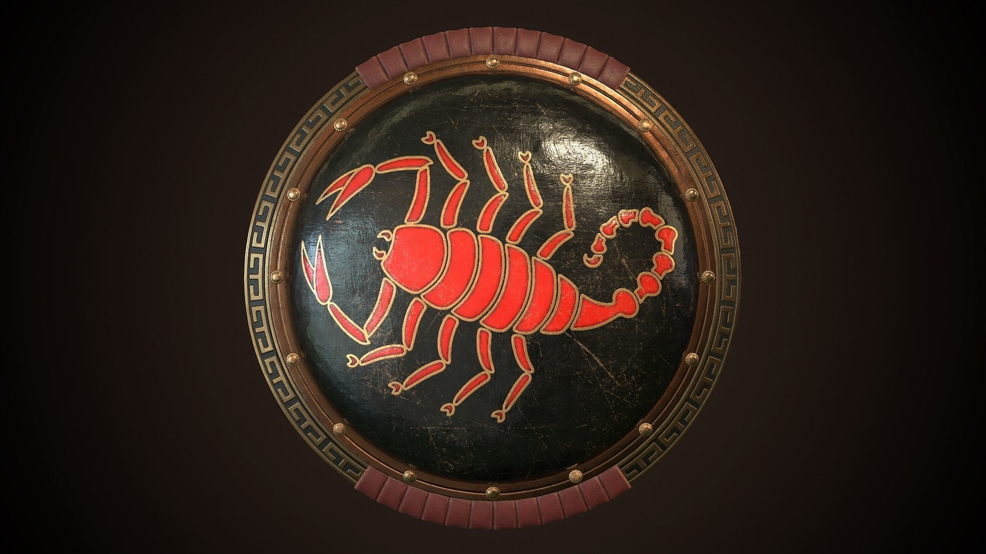 Hoplite Shield Scorpion  Low-poly 3D model_1