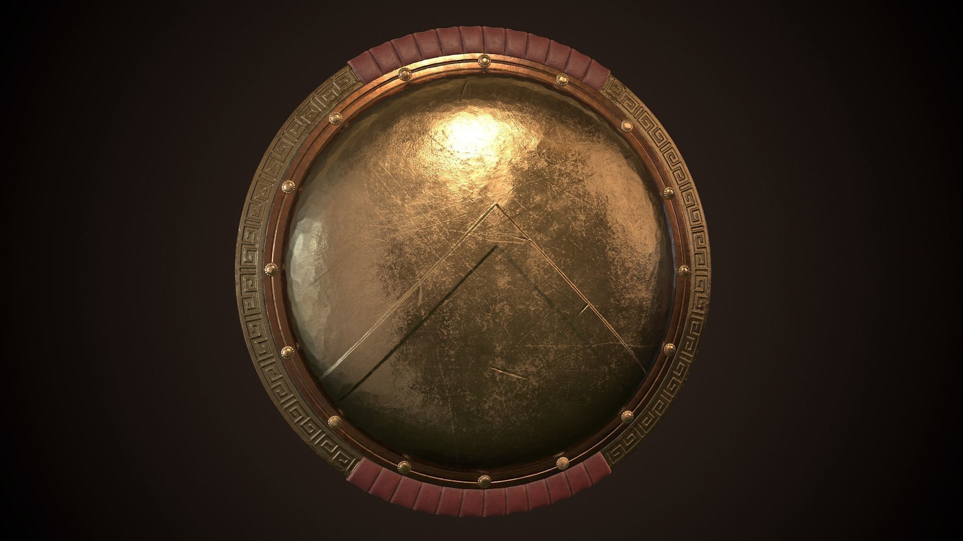 Hoplite Shield Sparta Low-poly 3D model_24