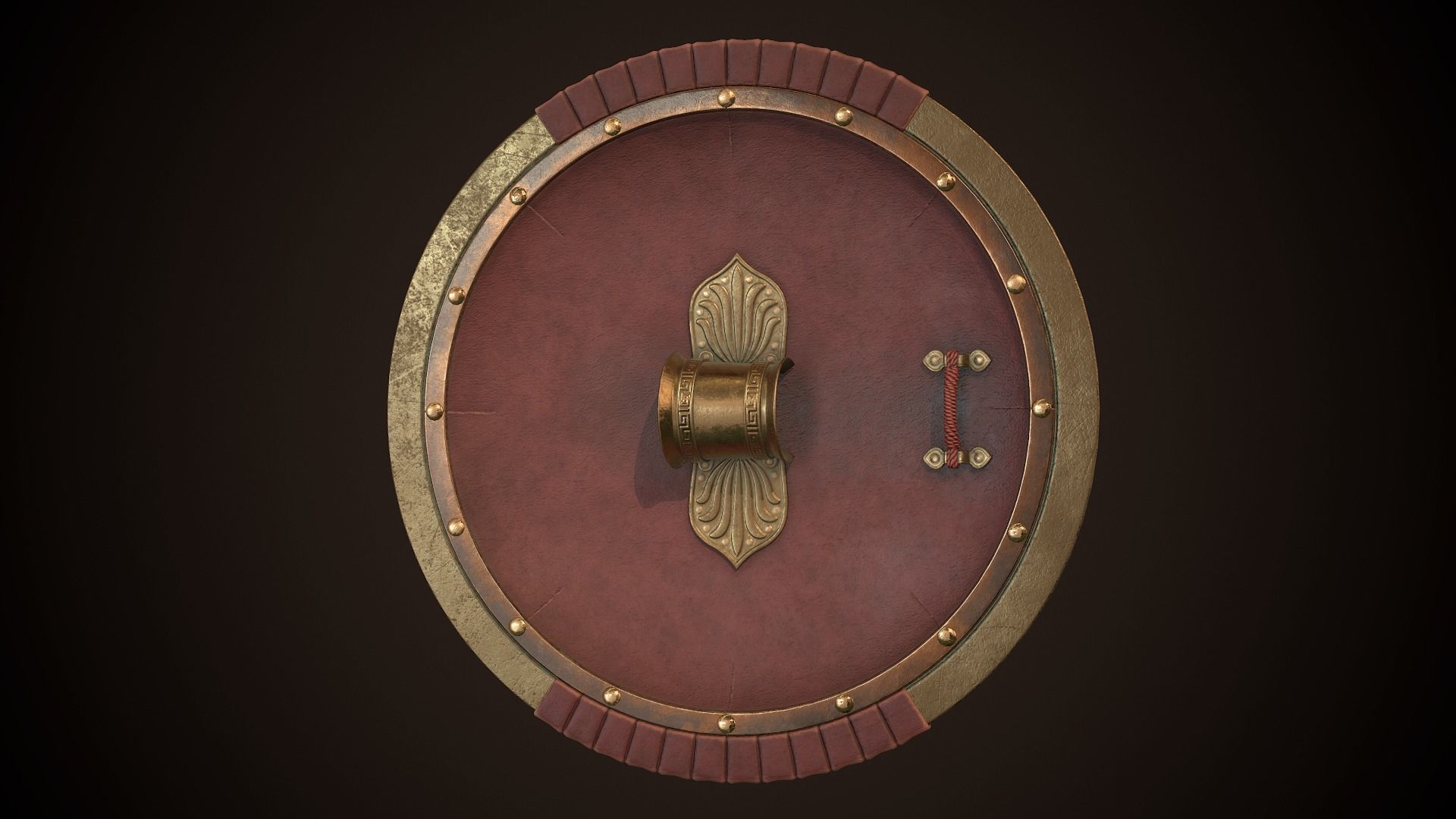 Hoplite Shield Sparta Low-poly 3D model_14