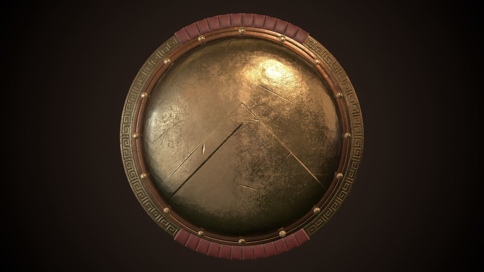 Hoplite Shield Sparta Low-poly 3D model_1