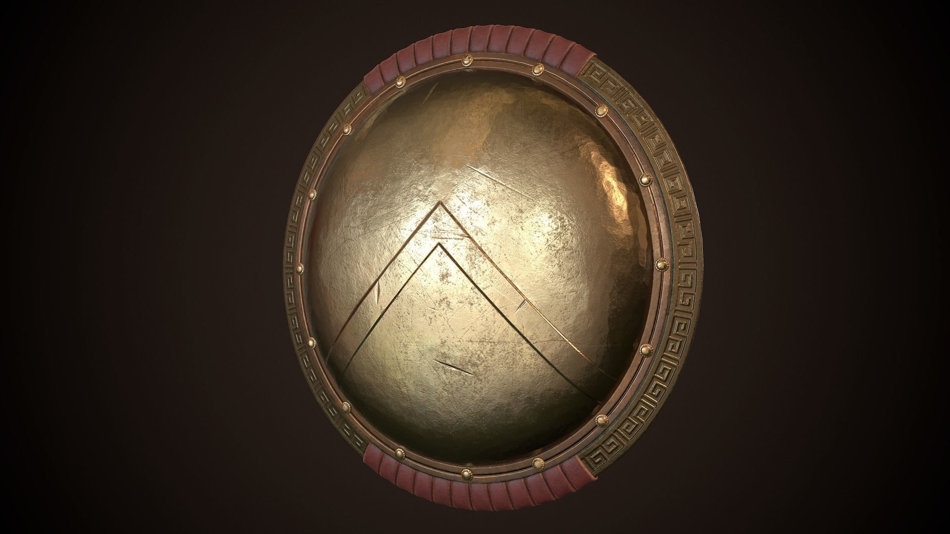 Hoplite Shield Sparta Low-poly 3D model_3