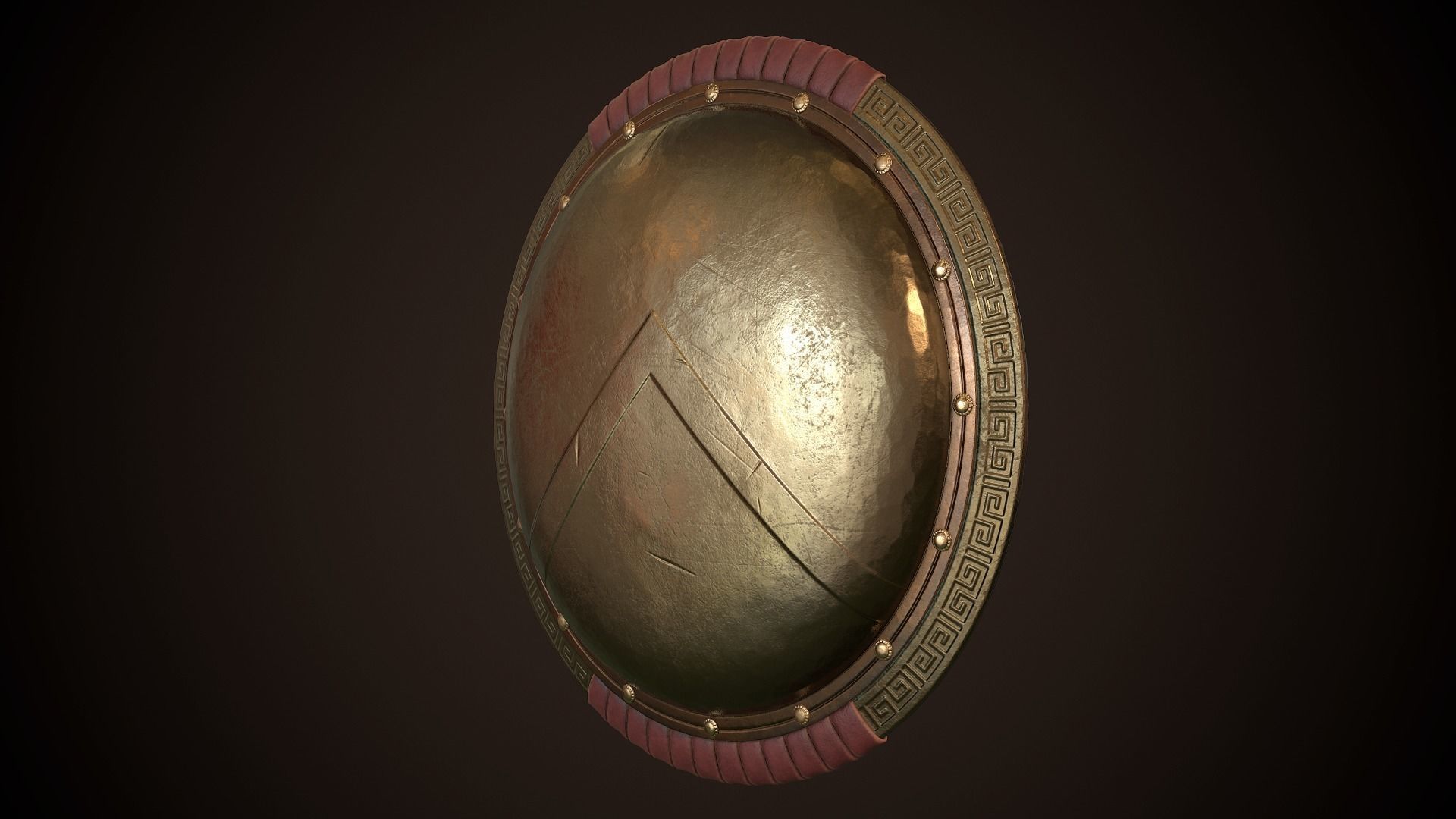 Hoplite Shield Sparta Low-poly 3D model_4