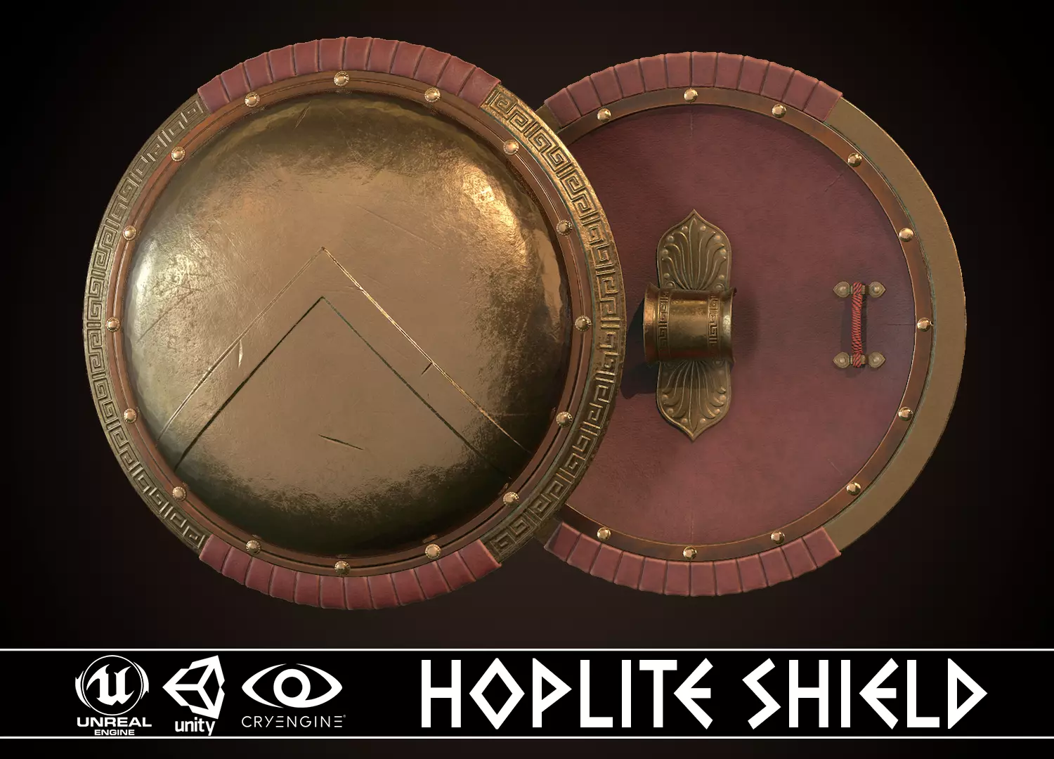 Hoplite Shield Sparta Low-poly 3D model_0