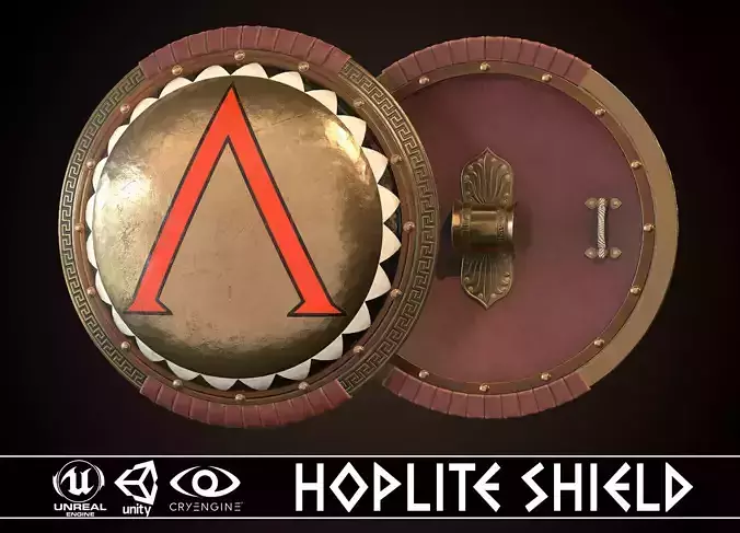 Hoplite Shield Sparta 2 Low-poly 3D model