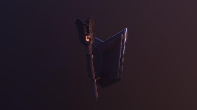 Stylized Medieval Torch Low-poly 3D model