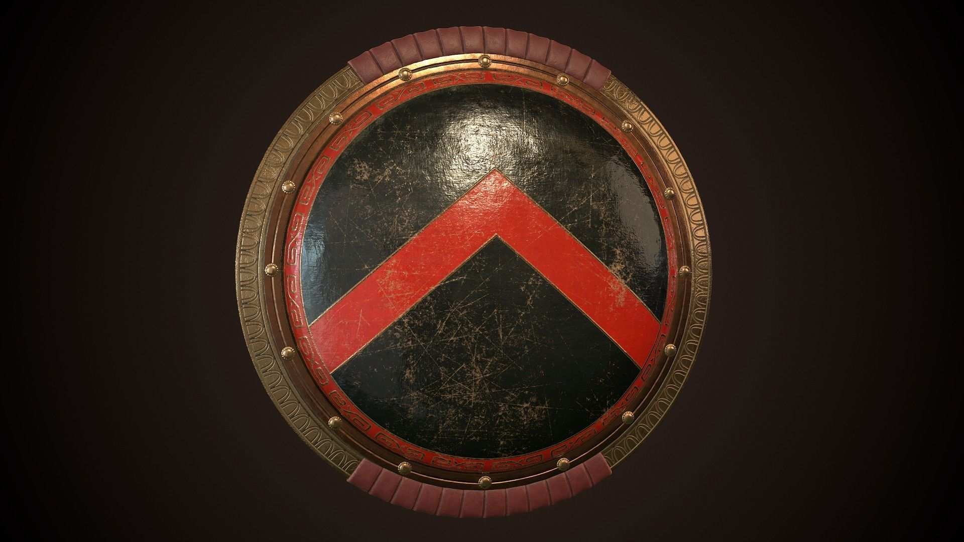 Hoplite Shield Sparta 3 Low-poly 3D model_24