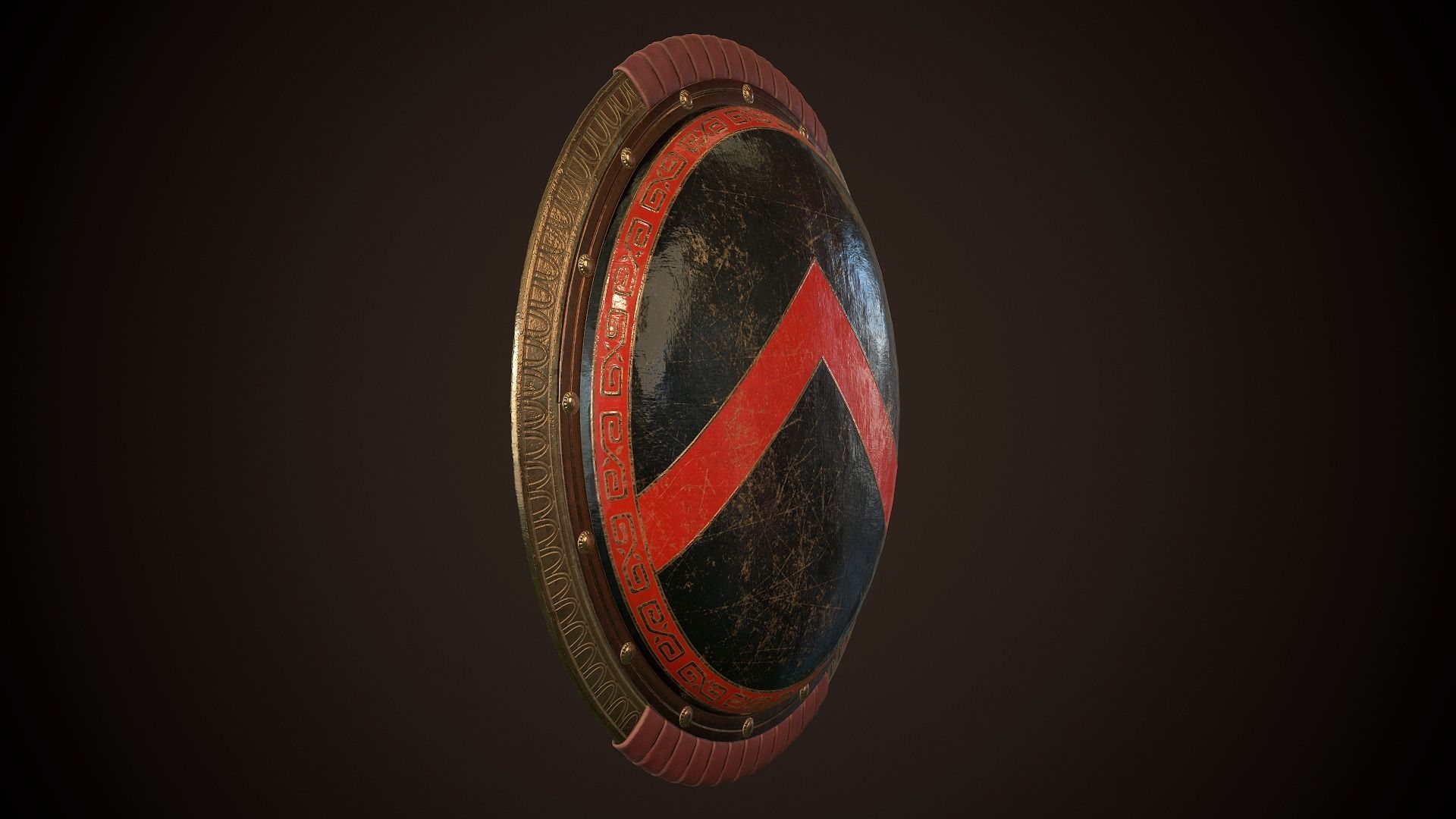 Hoplite Shield Sparta 3 Low-poly 3D model_21