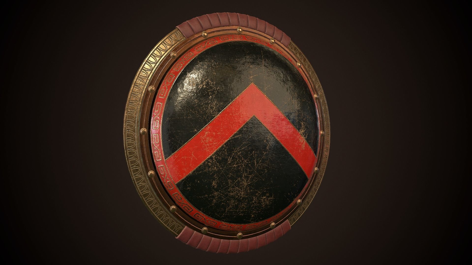 Hoplite Shield Sparta 3 Low-poly 3D model_23