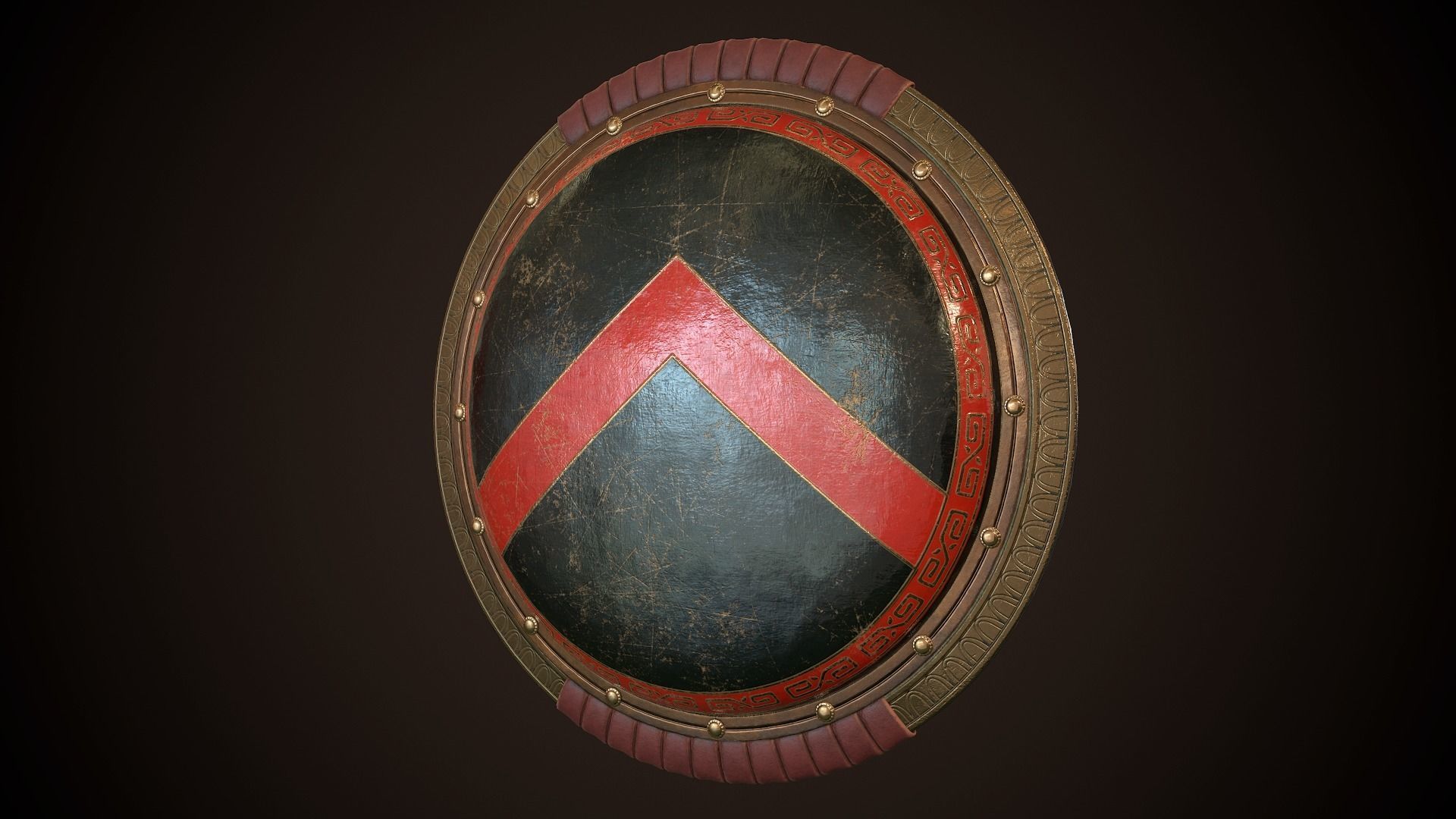 Hoplite Shield Sparta 3 Low-poly 3D model_3