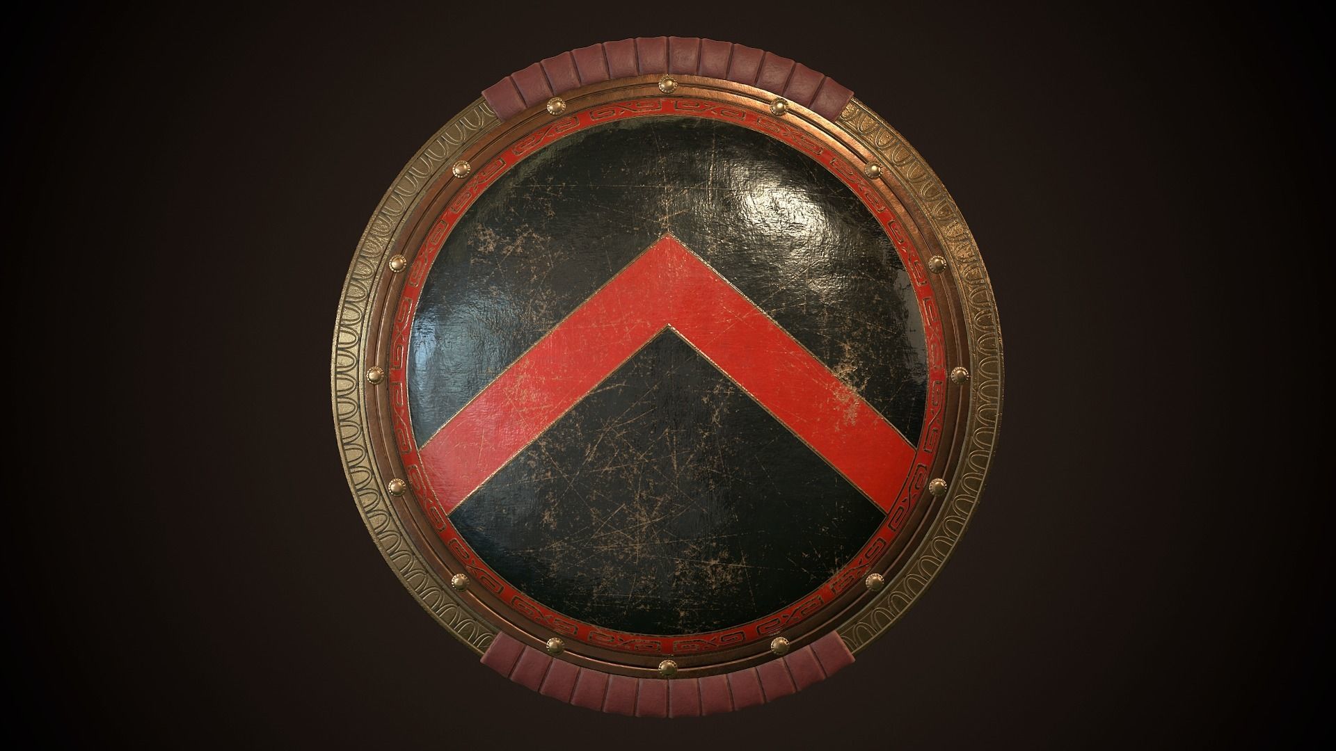 Hoplite Shield Sparta 3 Low-poly 3D model_1