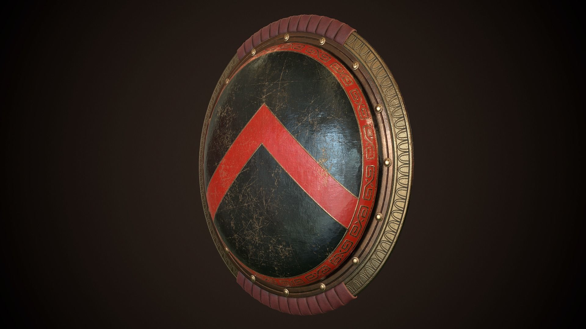 Hoplite Shield Sparta 3 Low-poly 3D model_4