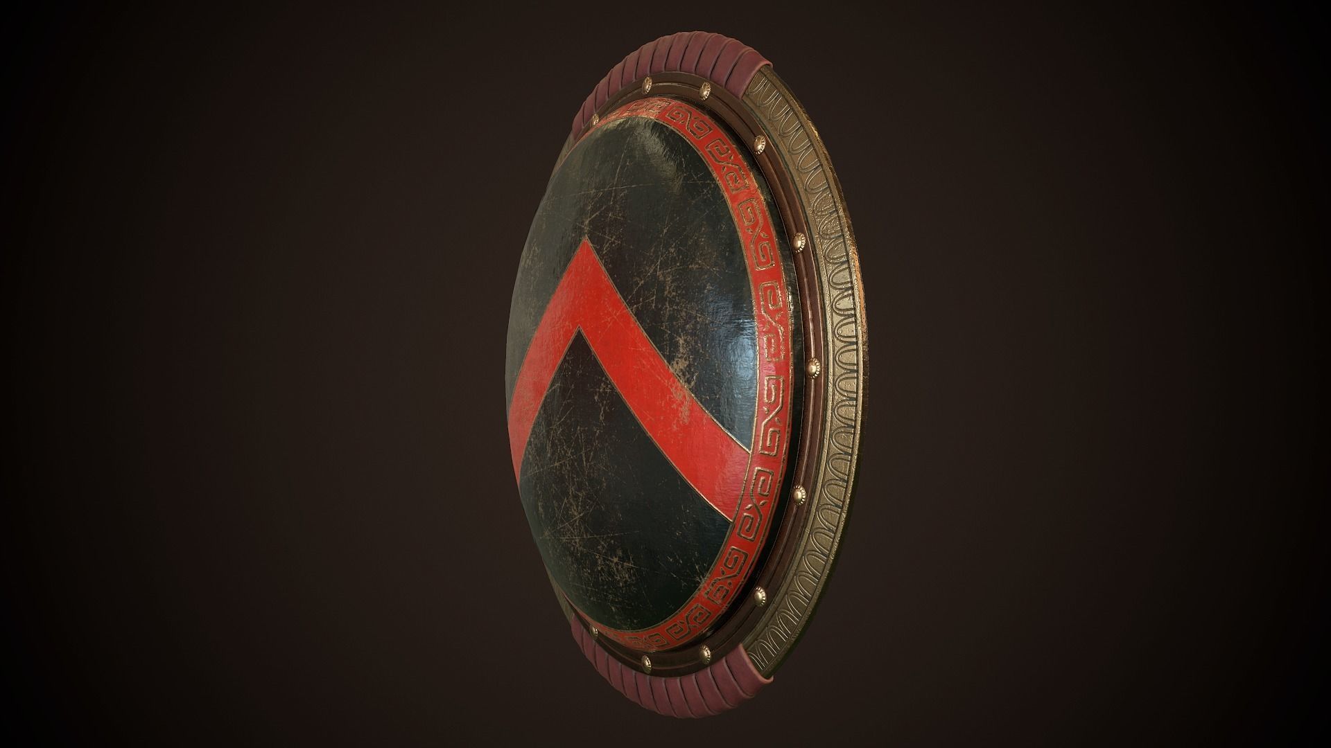 Hoplite Shield Sparta 3 Low-poly 3D model_5