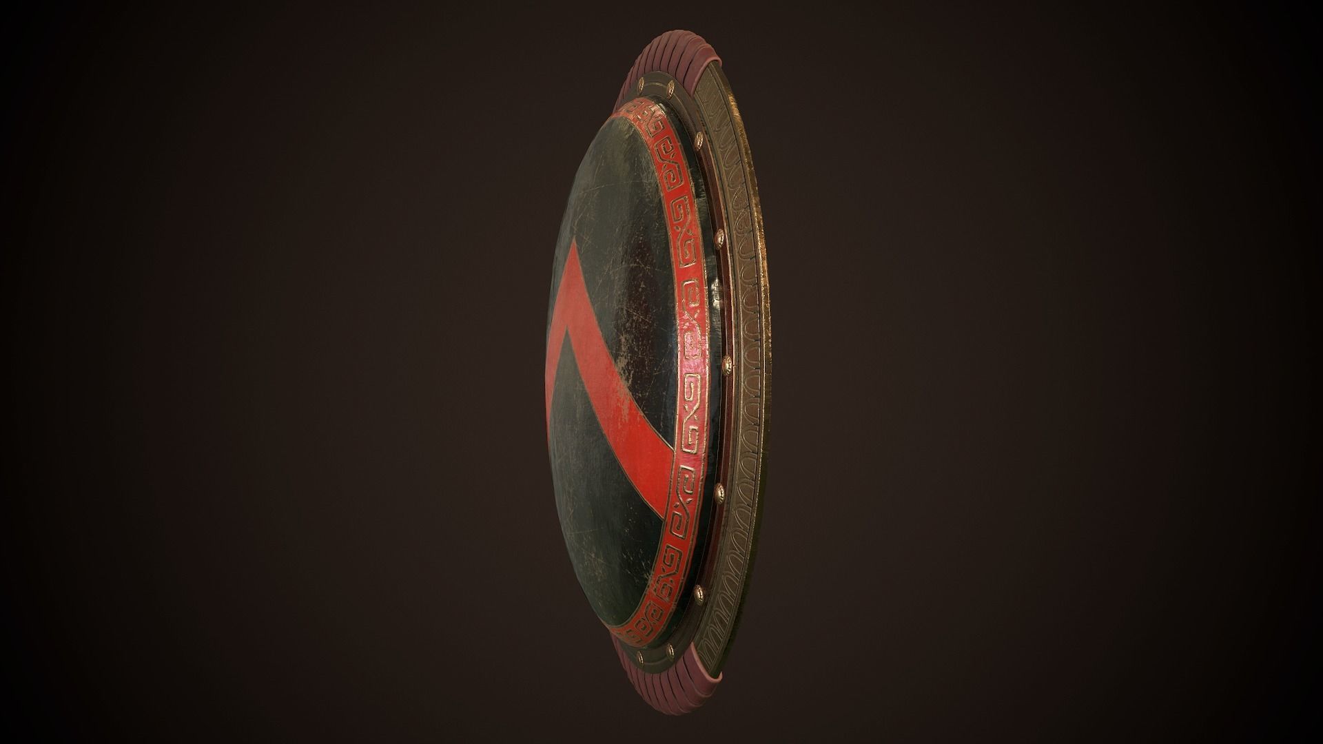 Hoplite Shield Sparta 3 Low-poly 3D model_6