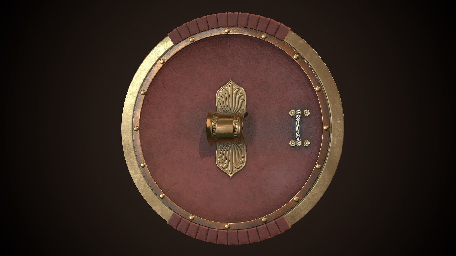 Hoplite Shield Sphinxes Low-poly 3D model_14