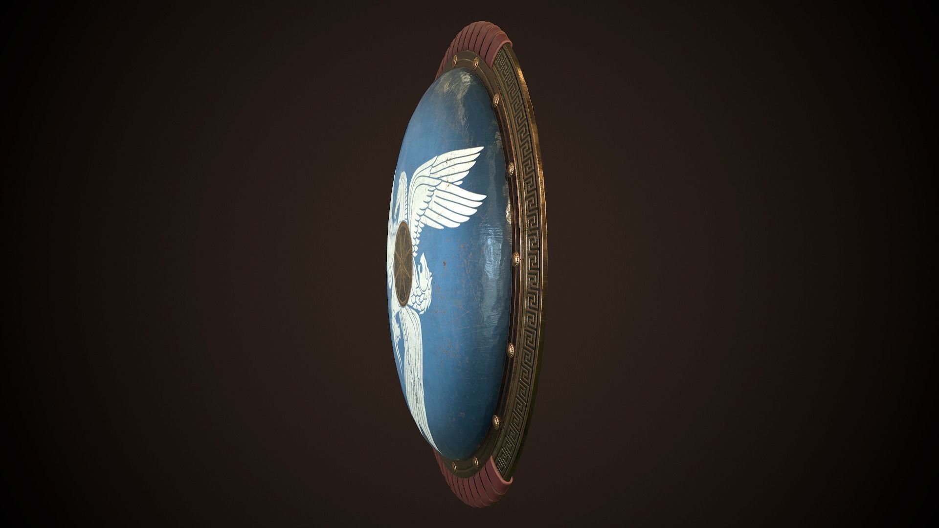Hoplite Shield Sphinxes Low-poly 3D model_6