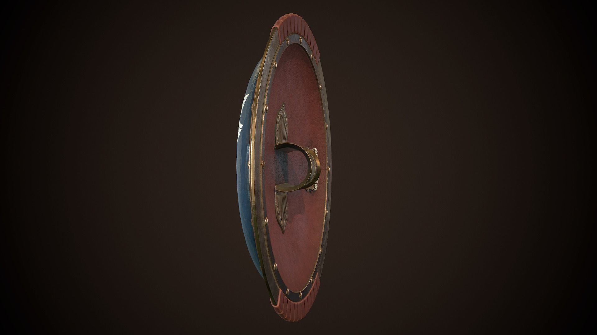 Hoplite Shield Sphinxes Low-poly 3D model_8