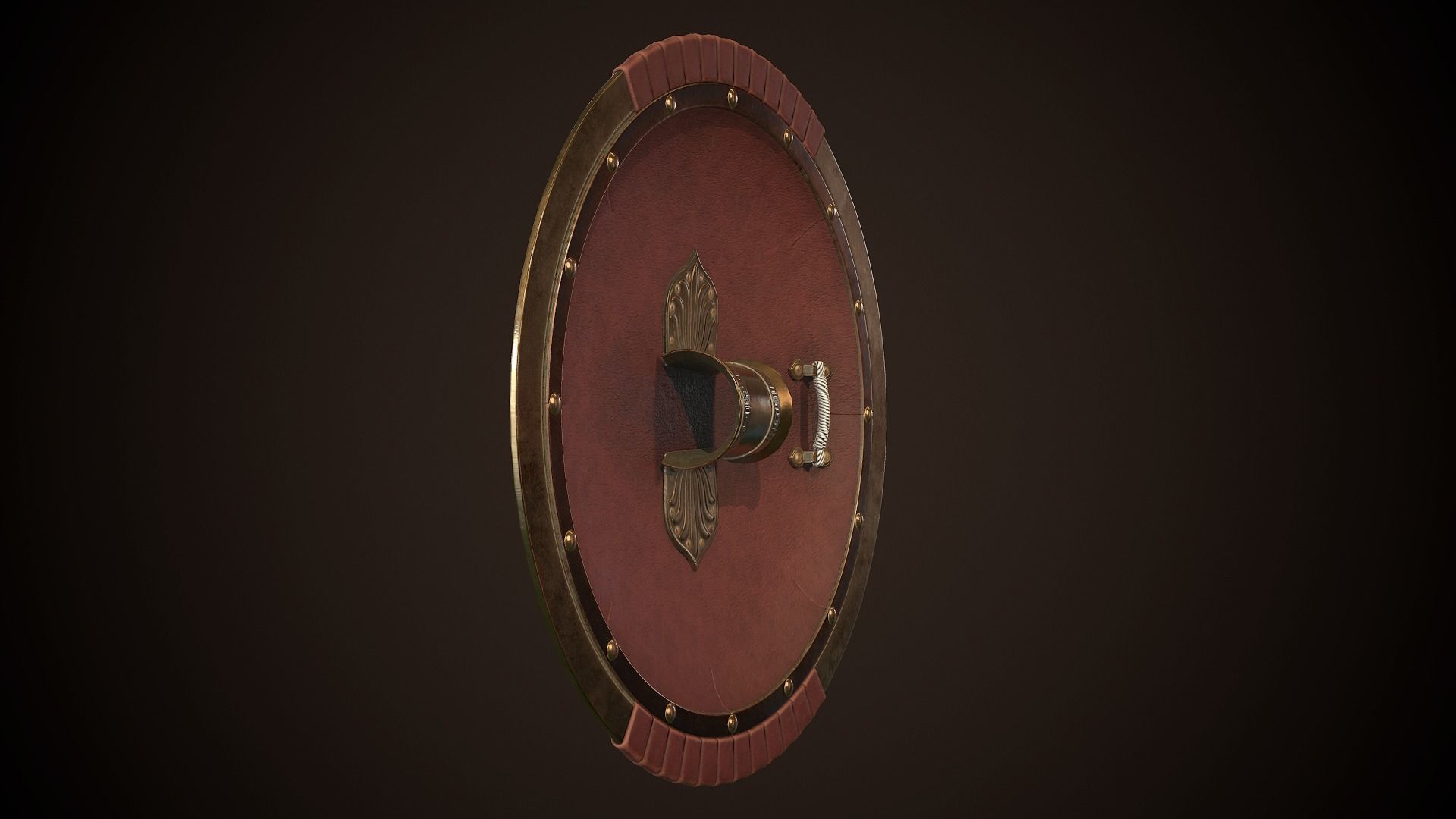 Hoplite Shield Sphinxes Low-poly 3D model_9