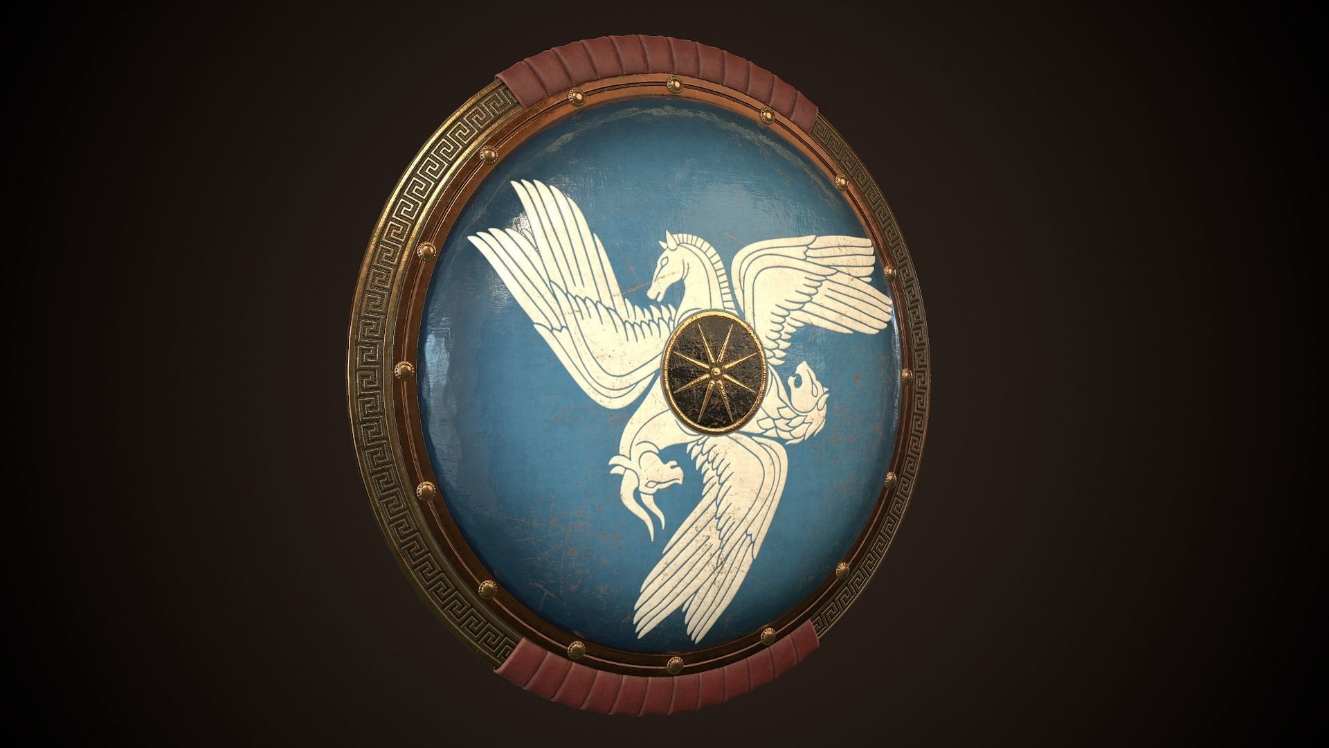 Hoplite Shield Sphinxes Low-poly 3D model_23
