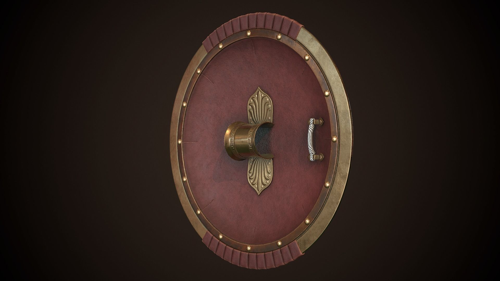 Hoplite Shield Sphinxes Low-poly 3D model_16