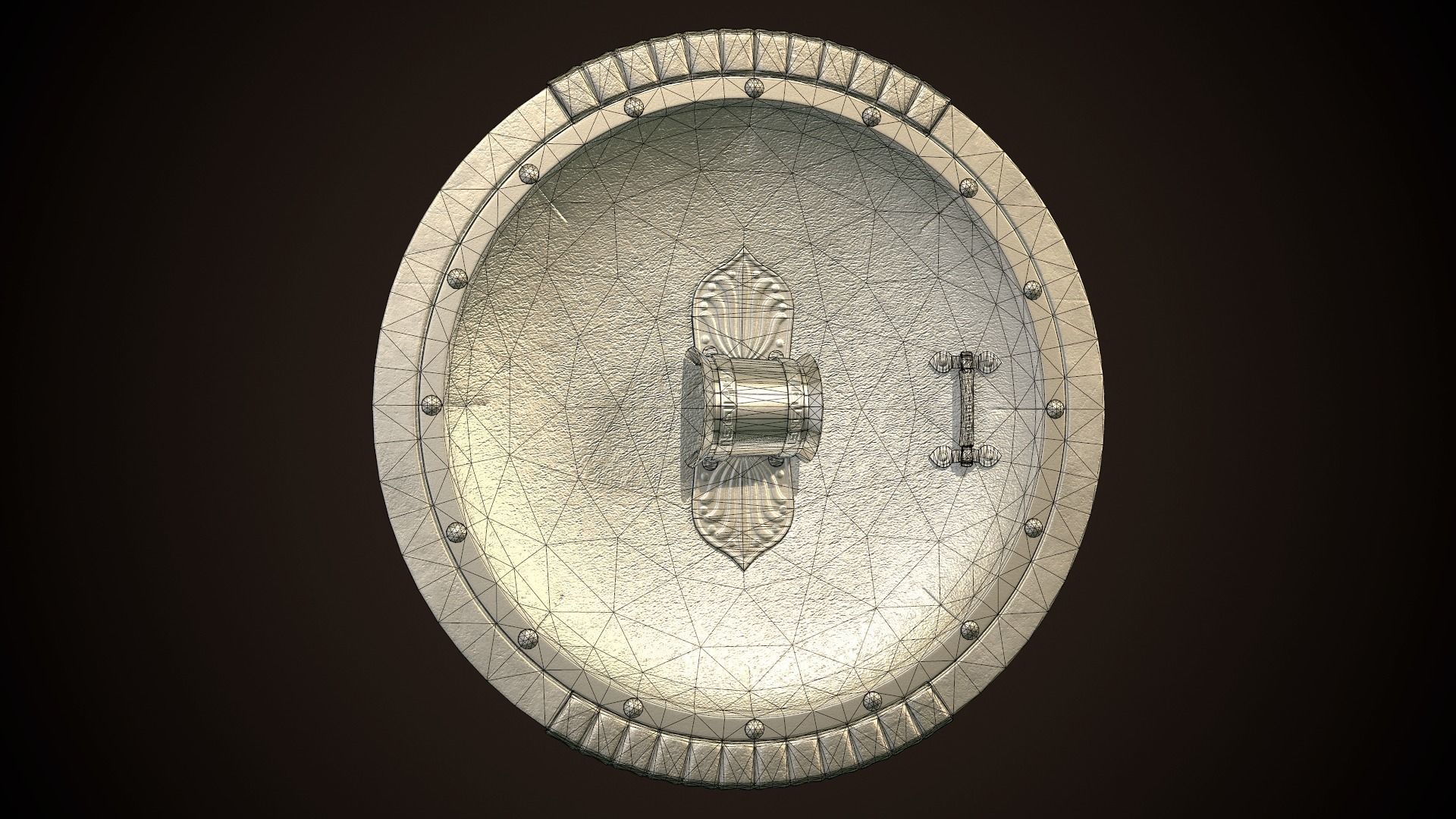 Hoplite Shield Sphinxes Low-poly 3D model_29
