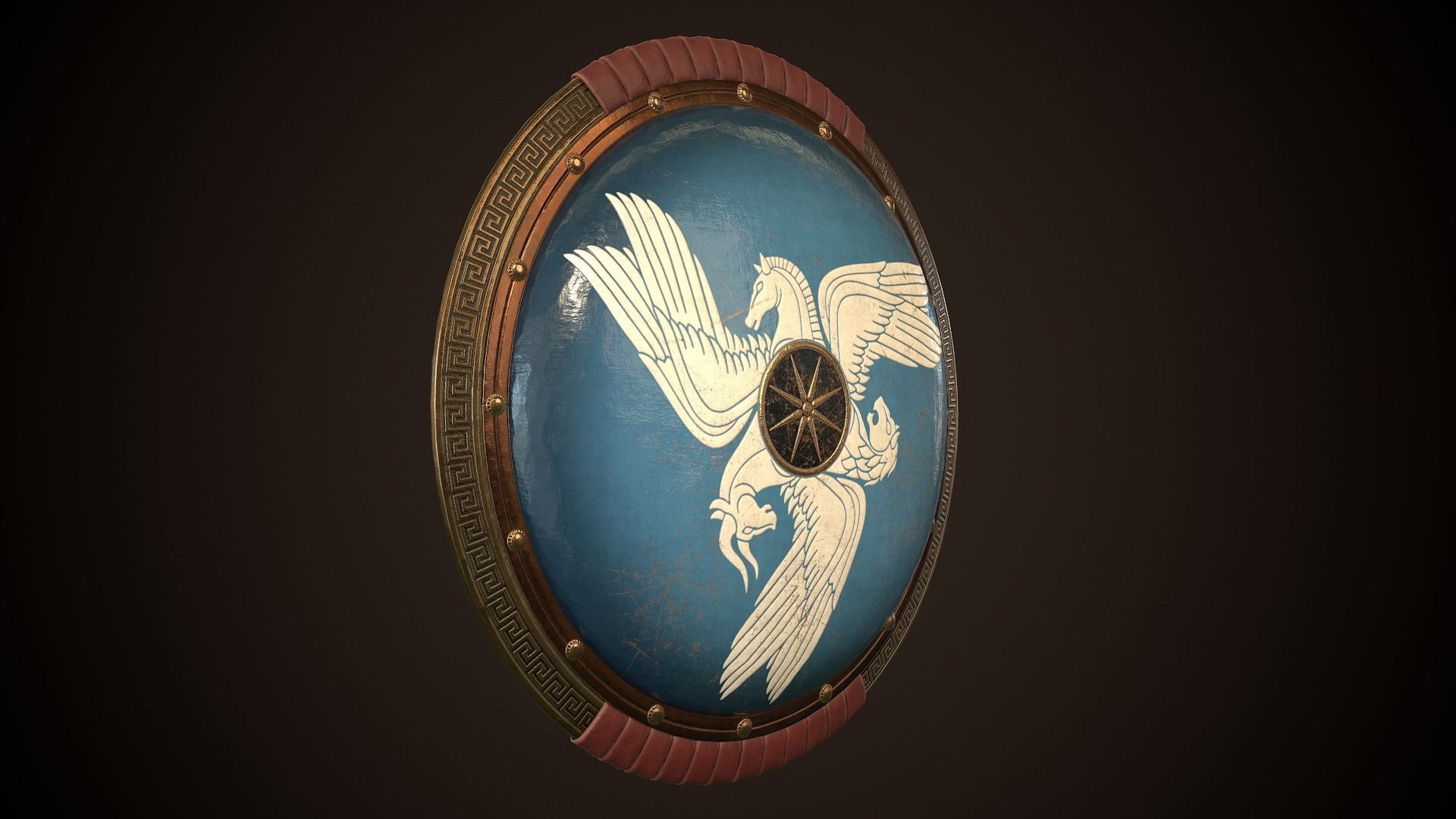 Hoplite Shield Sphinxes Low-poly 3D model_22