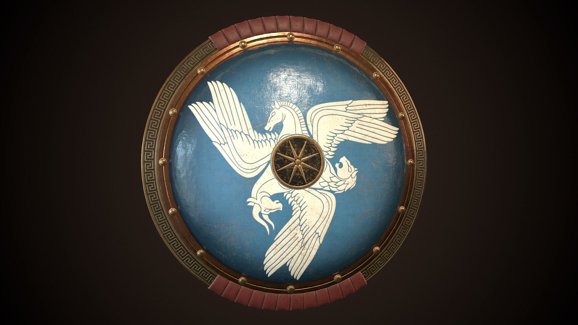 Hoplite Shield Sphinxes Low-poly 3D model_24
