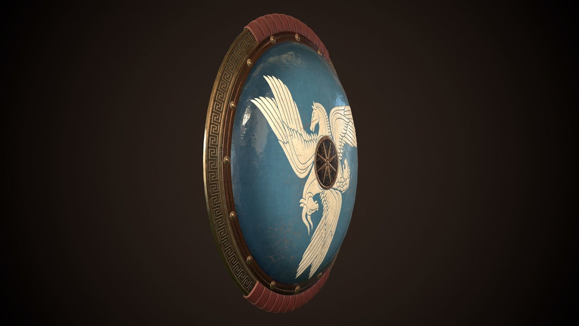 Hoplite Shield Sphinxes Low-poly 3D model_21