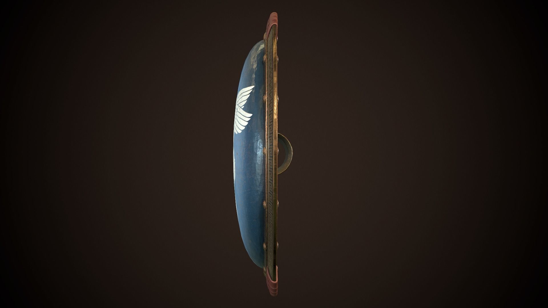 Hoplite Shield Sphinxes Low-poly 3D model_7