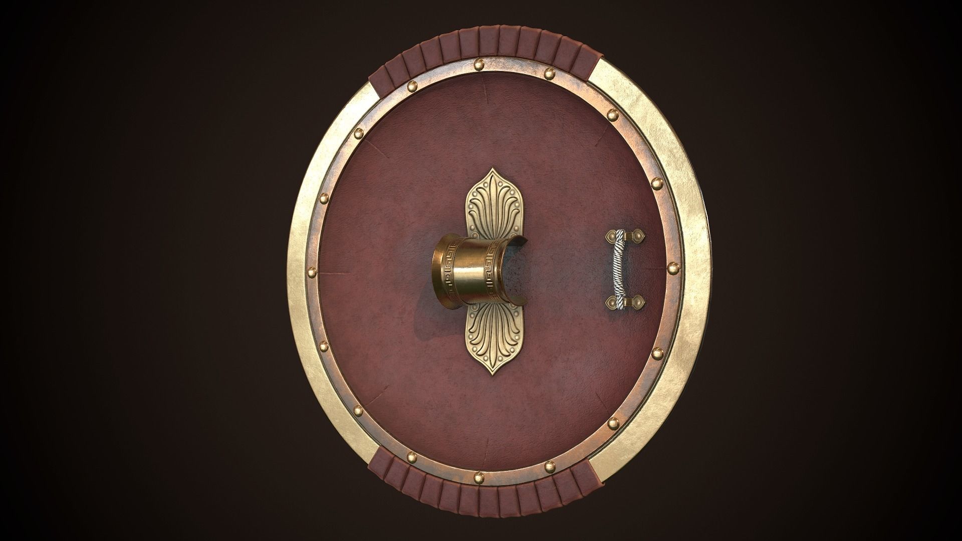 Hoplite Shield Sphinxes Low-poly 3D model_15