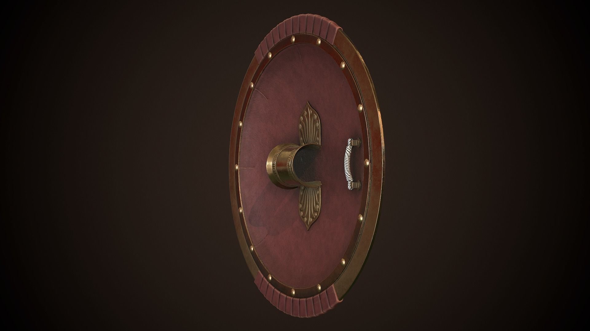 Hoplite Shield Sphinxes Low-poly 3D model_17