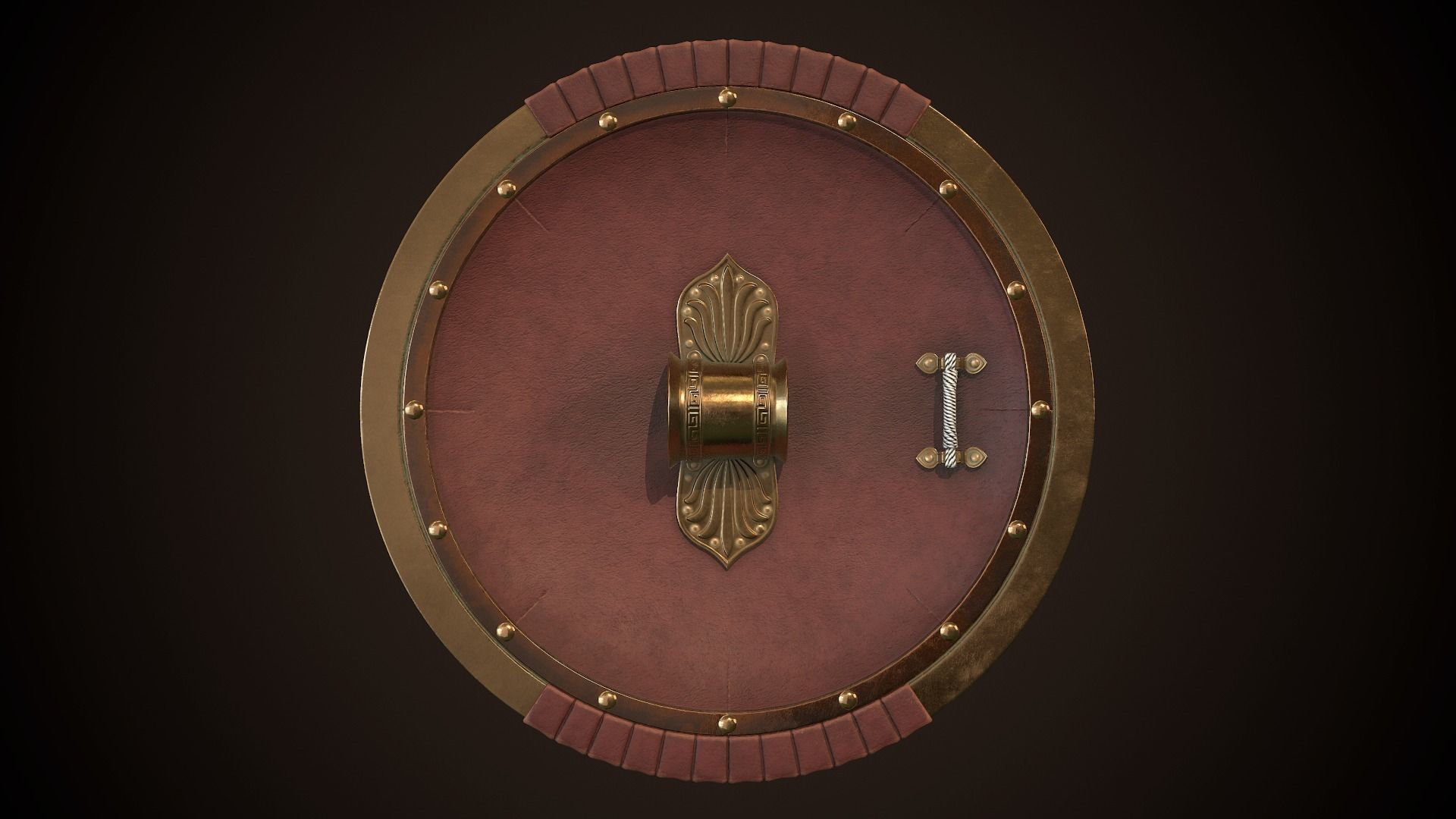 Hoplite Shield Sphinxes Low-poly 3D model_13