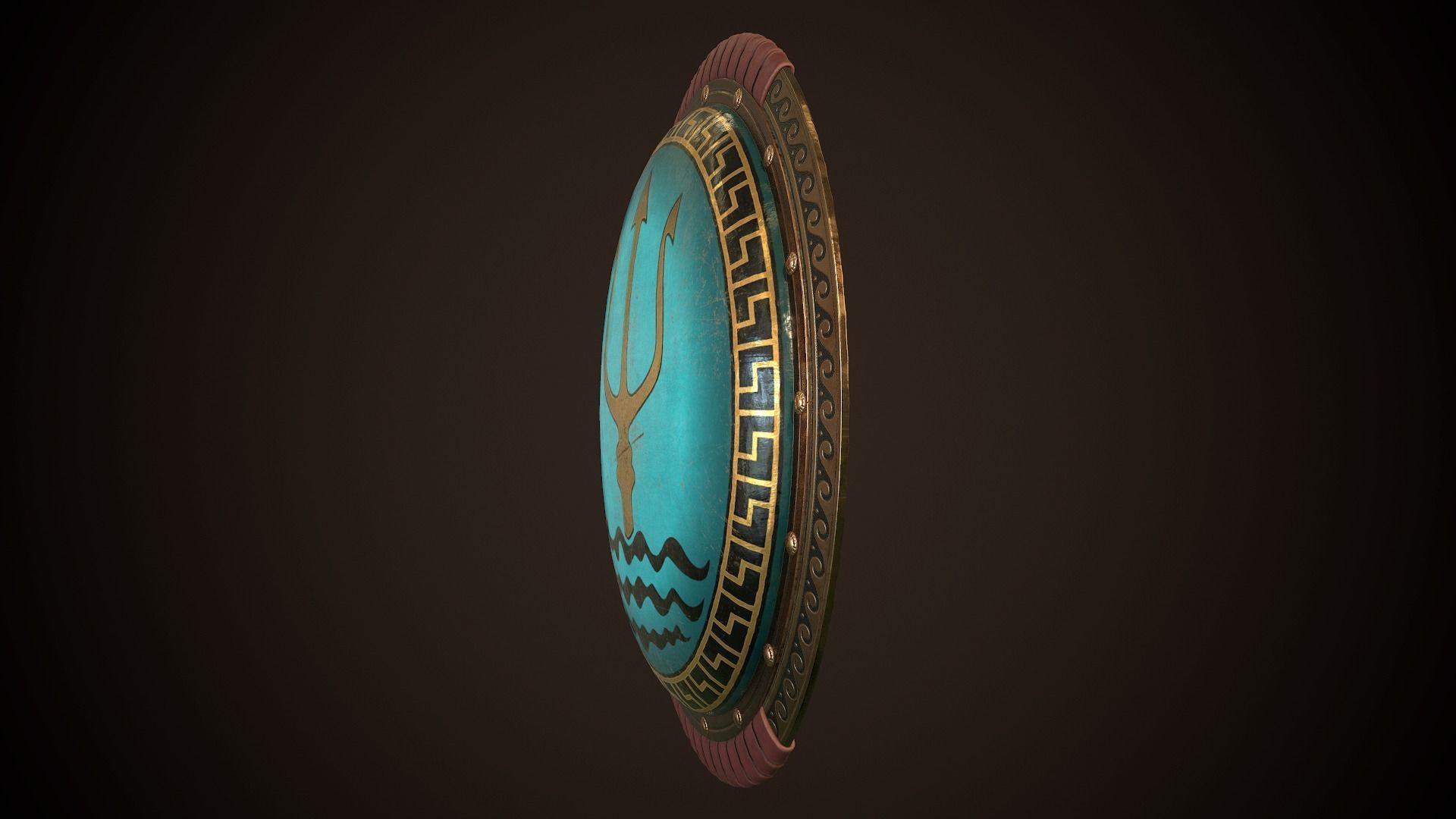 Hoplite Shield Trident Low-poly 3D model_6