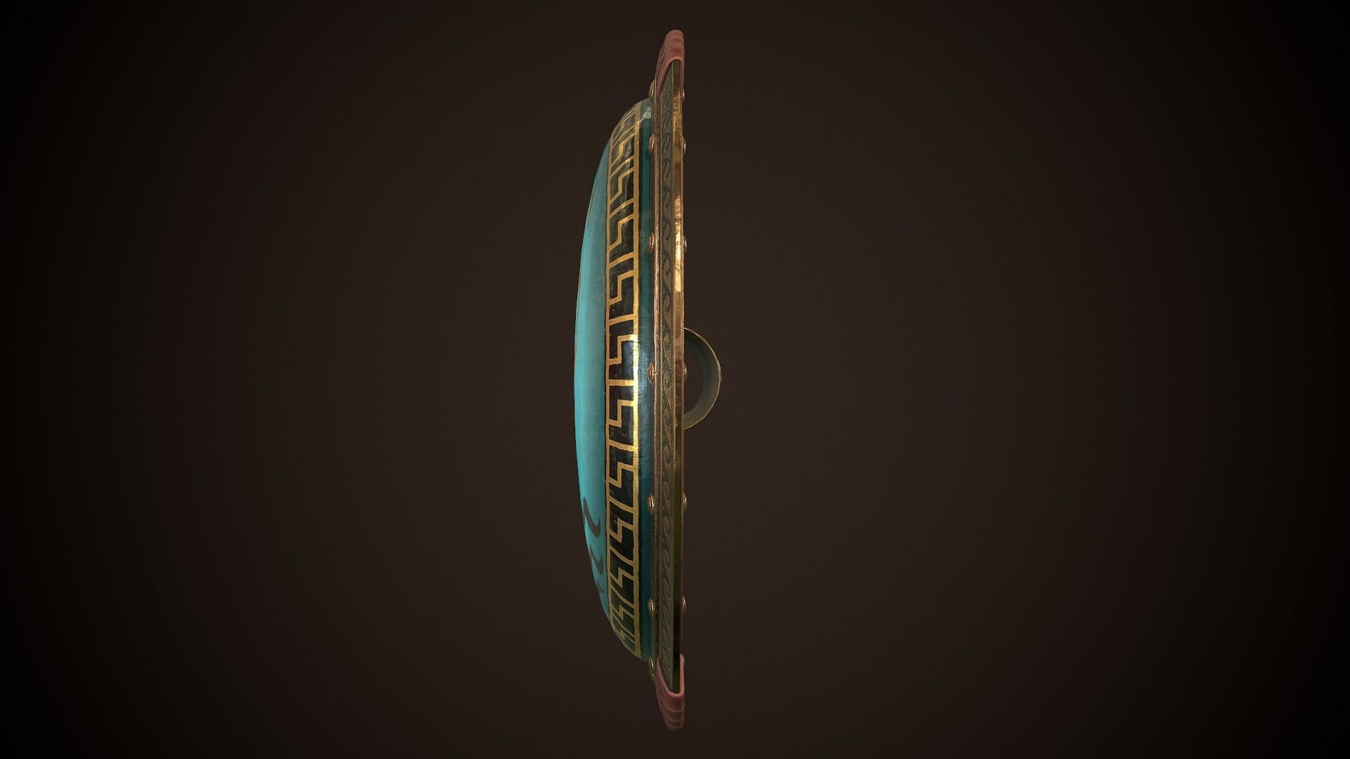 Hoplite Shield Trident Low-poly 3D model_7
