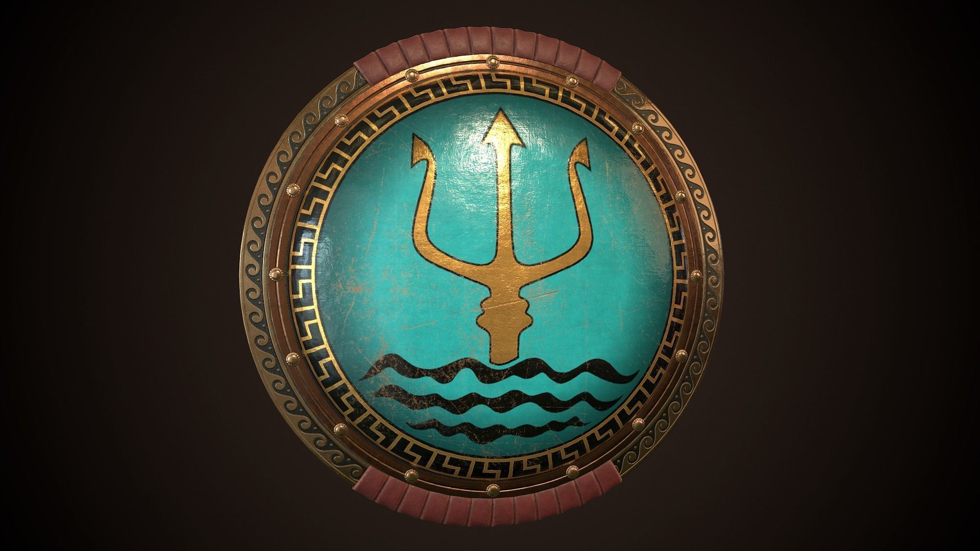 Hoplite Shield Trident Low-poly 3D model_24