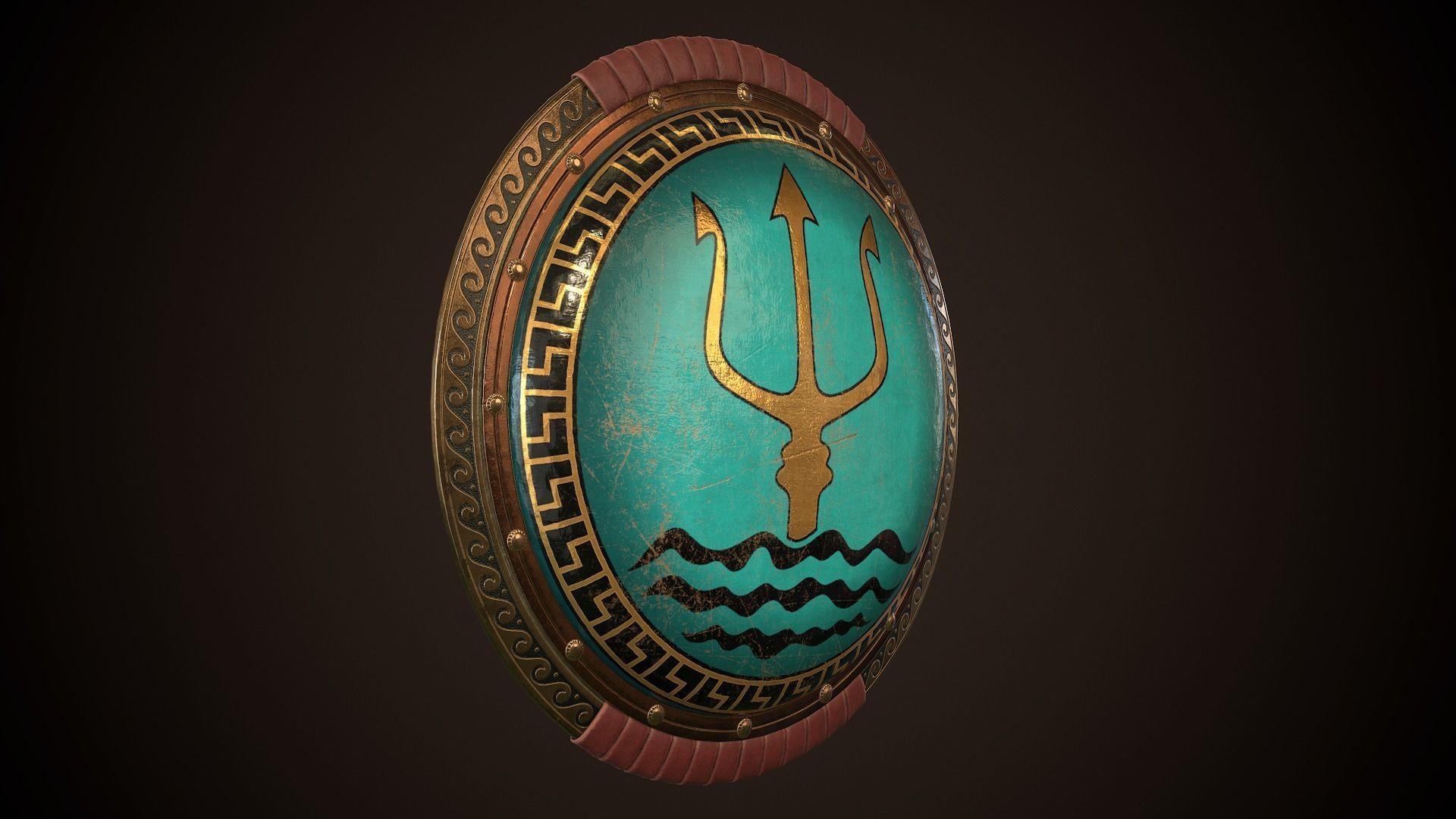 Hoplite Shield Trident Low-poly 3D model_22