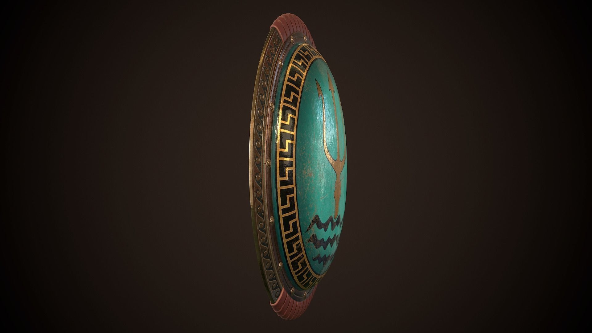 Hoplite Shield Trident Low-poly 3D model_20