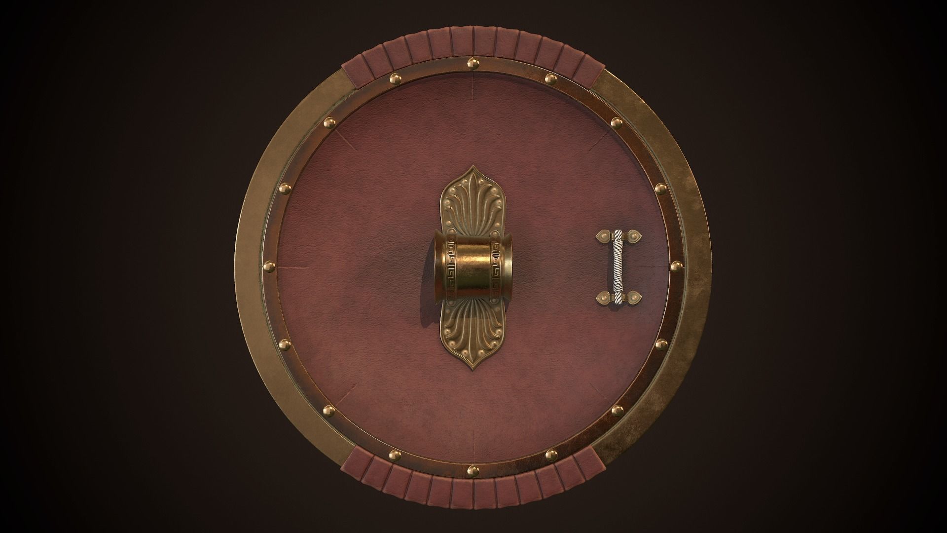 Hoplite Shield Trident Low-poly 3D model_13