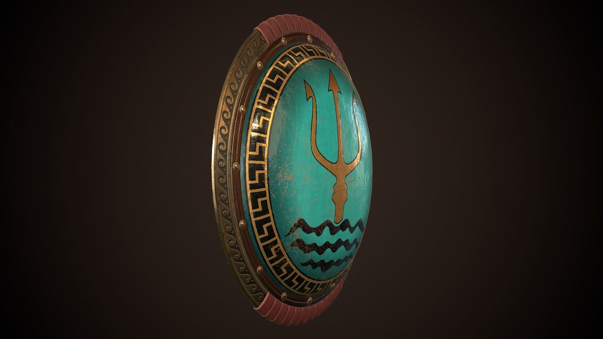 Hoplite Shield Trident Low-poly 3D model_21